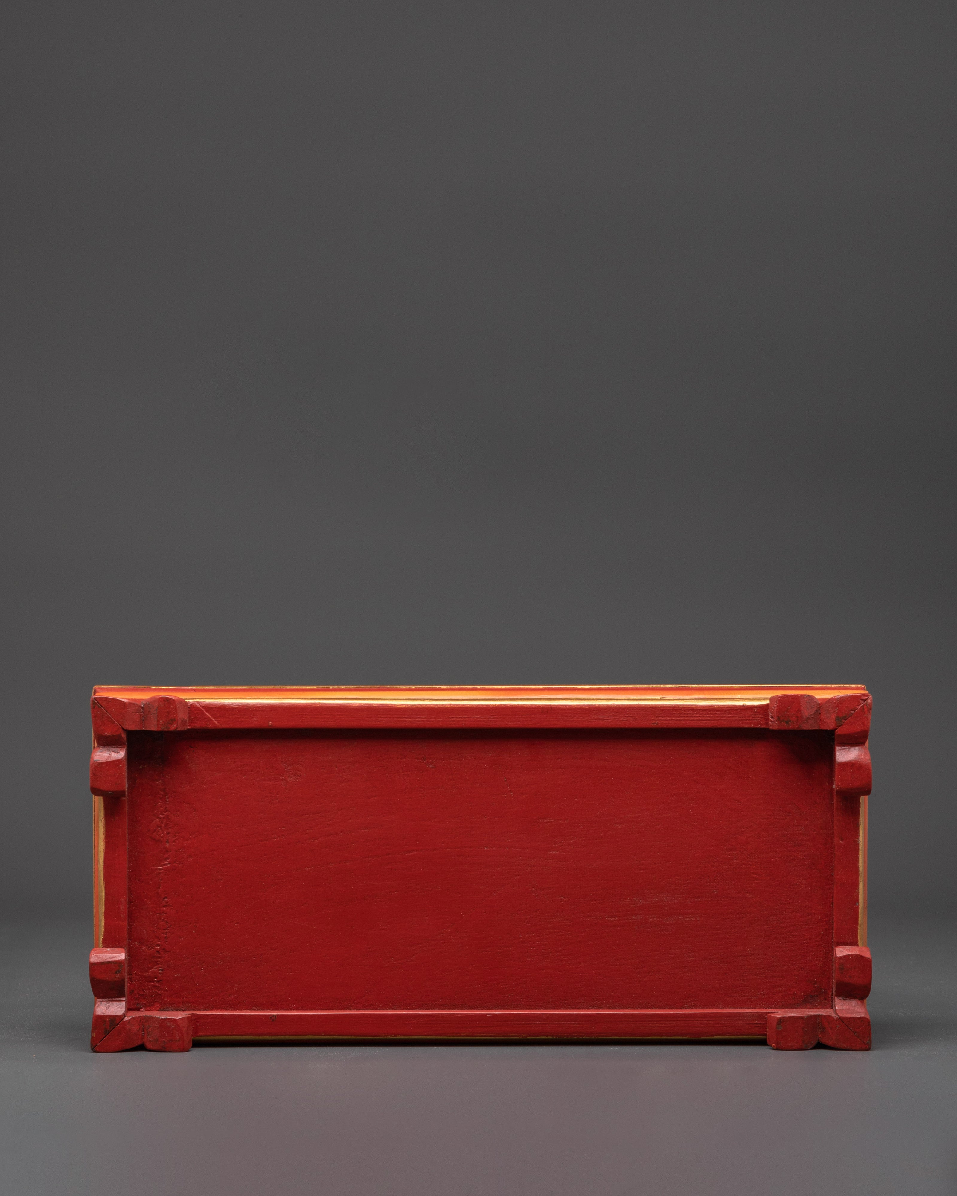 Handcrafted Tibetan Wooden Tray | Spiritual Art for Your Altar and Home