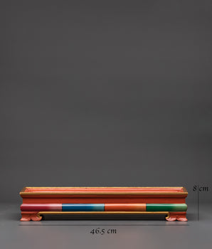 Handcrafted Tibetan Buddhist Offering Tray | Floral Mandala Design with Corner Motifs