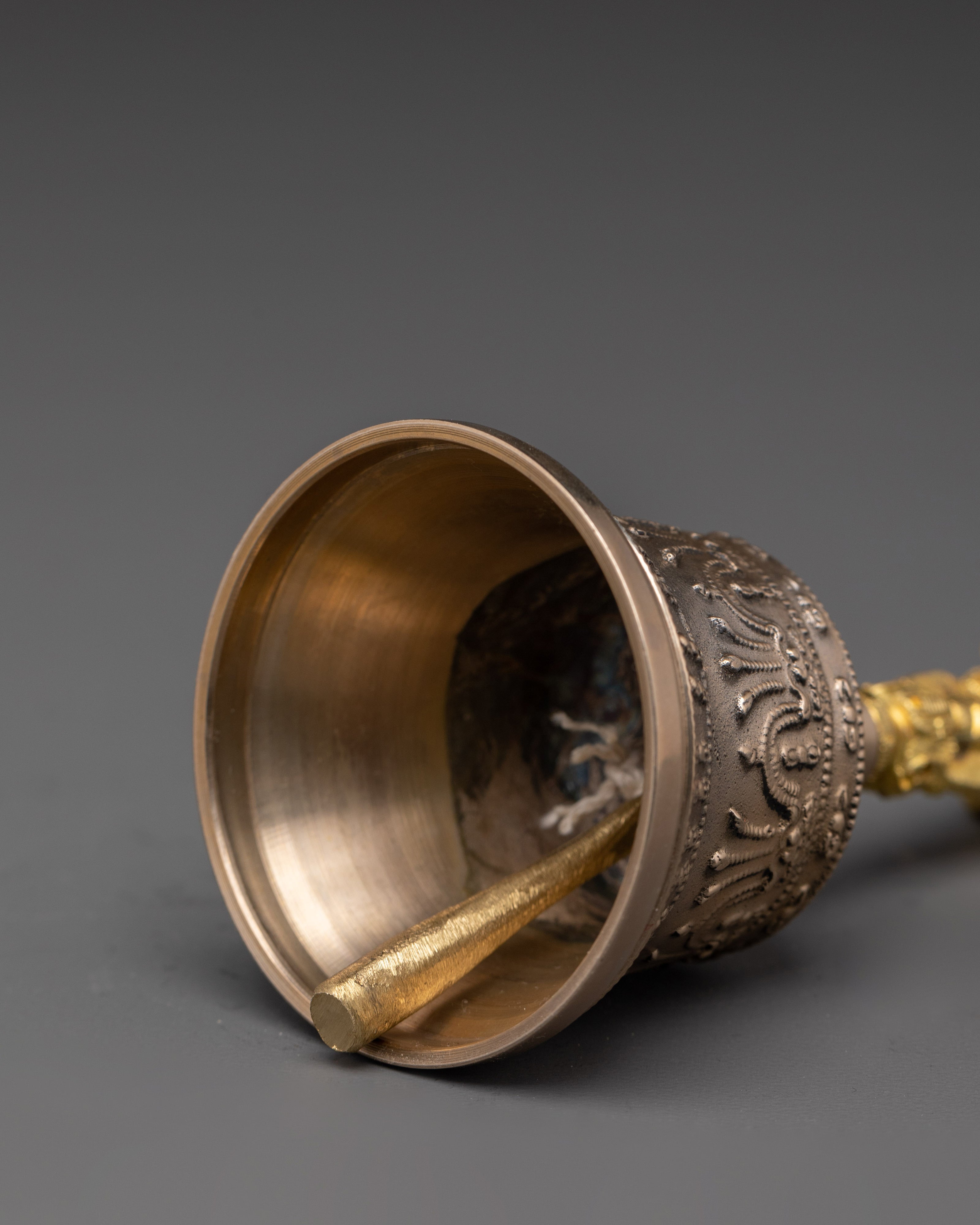 Traditional Ritual Bell and Vajra Set | Brass and Bronze Vajrayana Meditation Tool