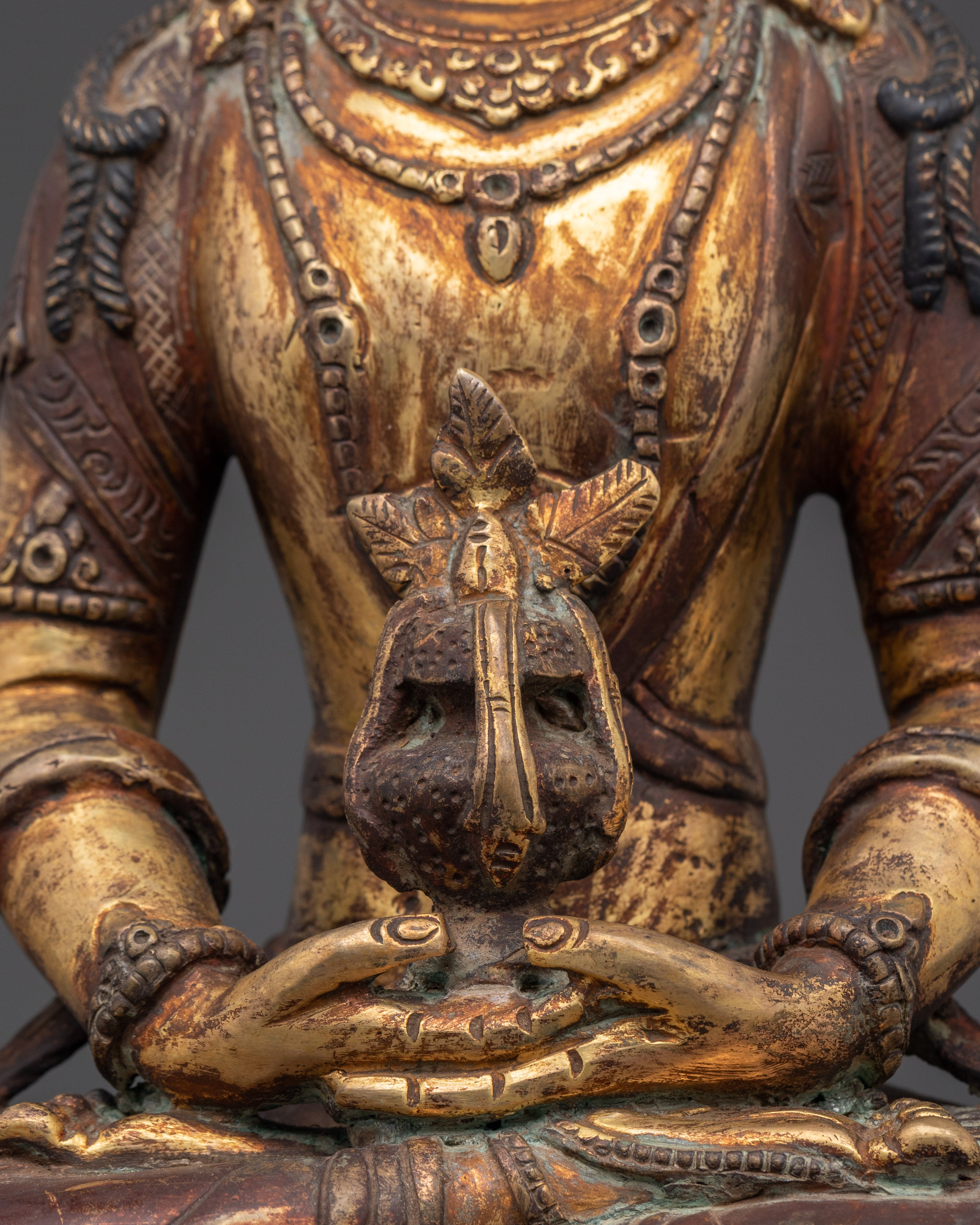 Handmade Copper Buddha Amitayus Statue | Buddha of Infinite Life