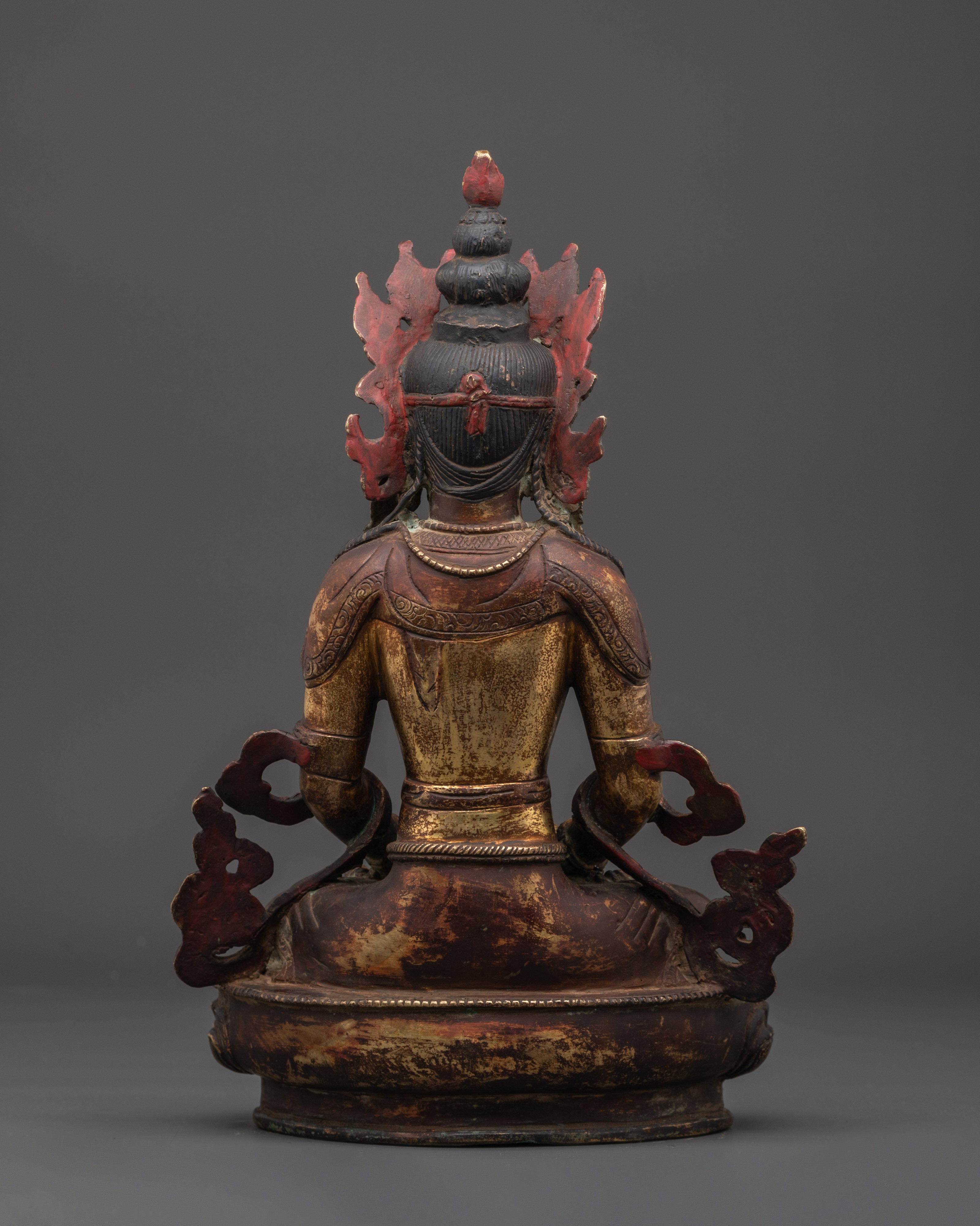 Handmade Copper Buddha Amitayus Statue | Buddha of Infinite Life