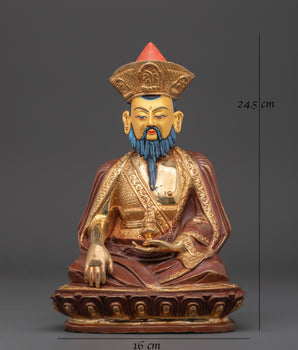 Zhabdrung Gold Plated Statue | Founder of the Drukpa Kagyu Lineage