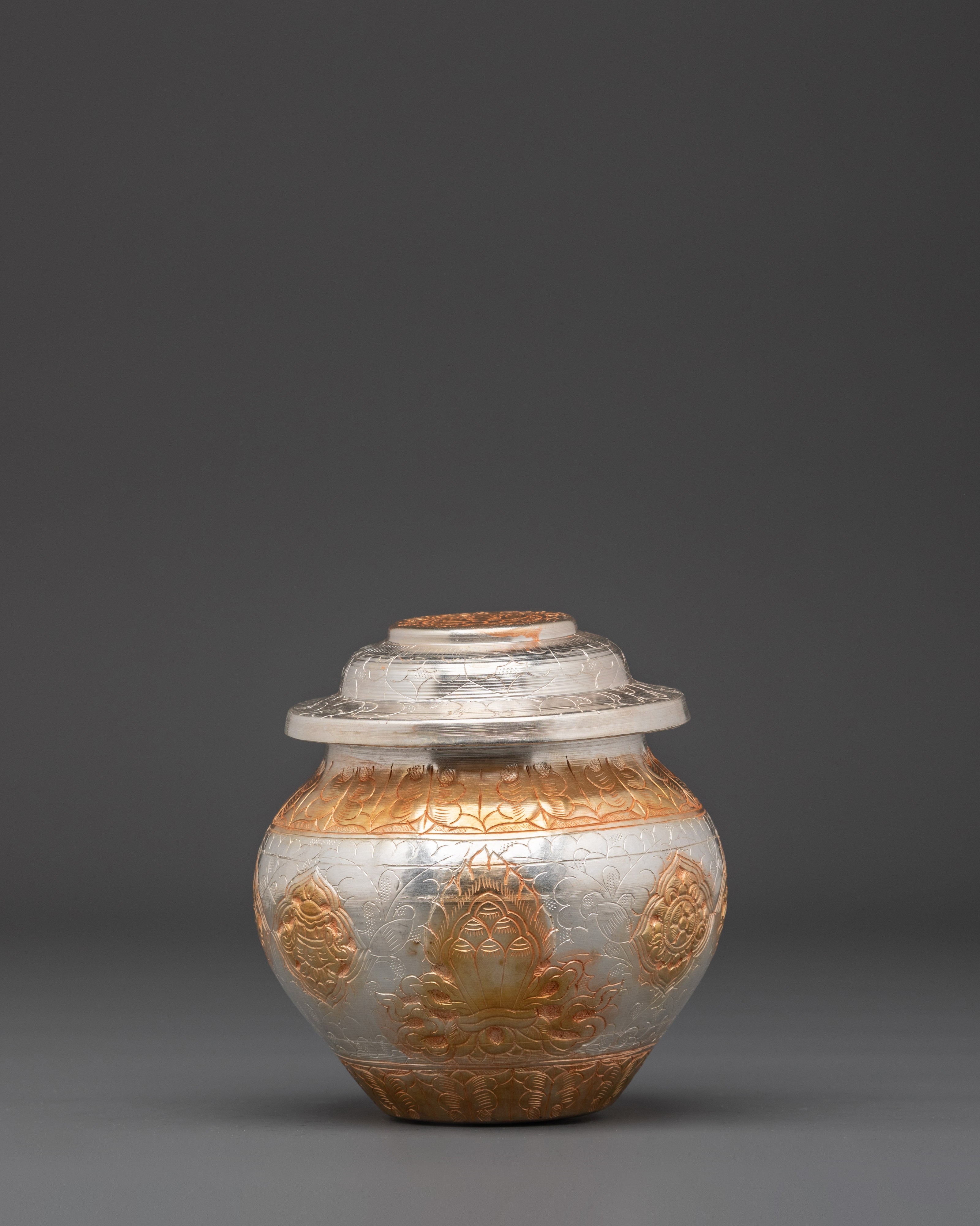Gold And Silver Plated Ritual Rice Pot
