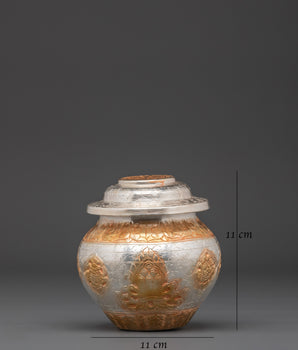 Gold And Silver Plated Ritual Rice Pot | Spiritual Offering Artifact