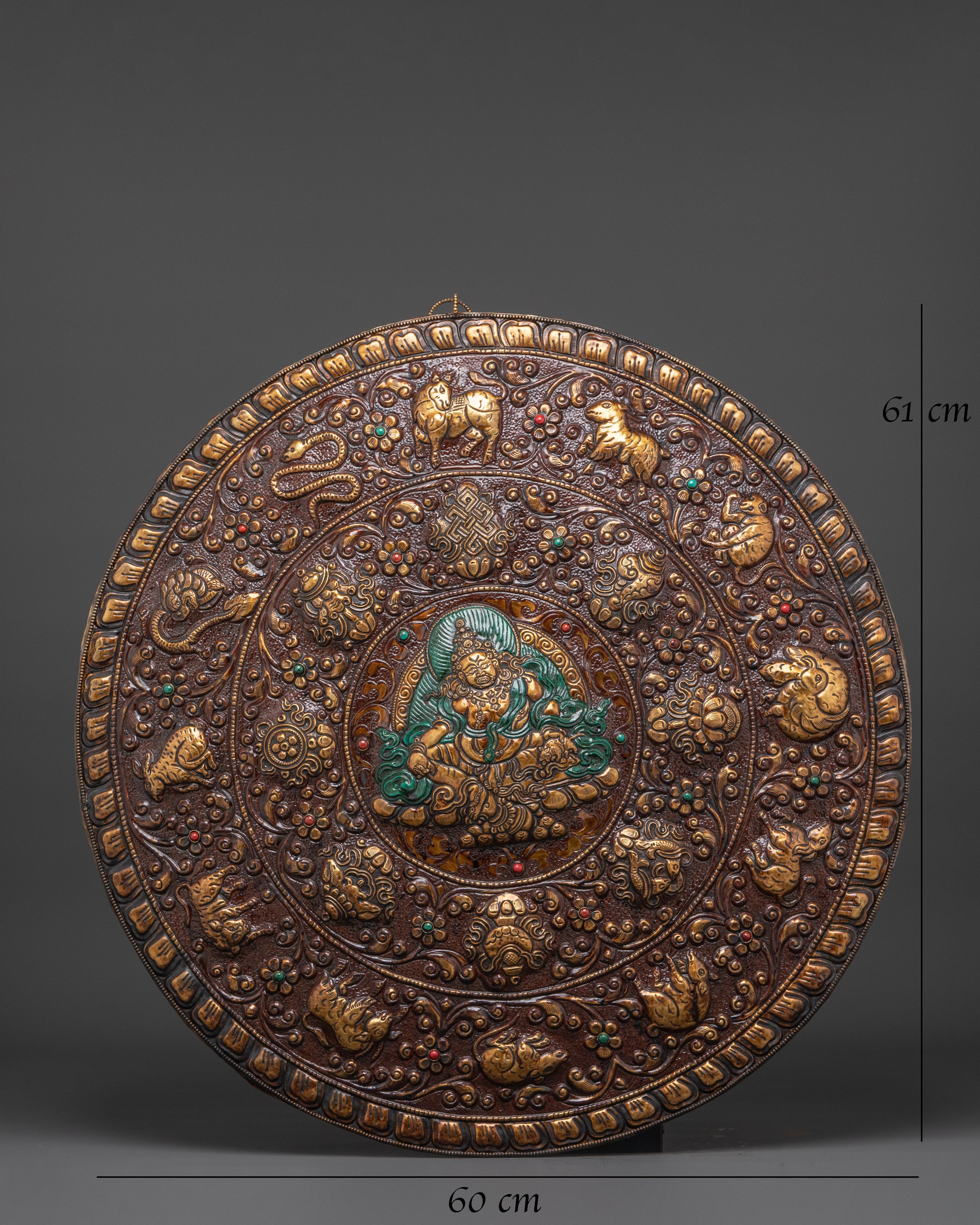 Handcrafted Brass Wall Hanging with Symbolic Designs