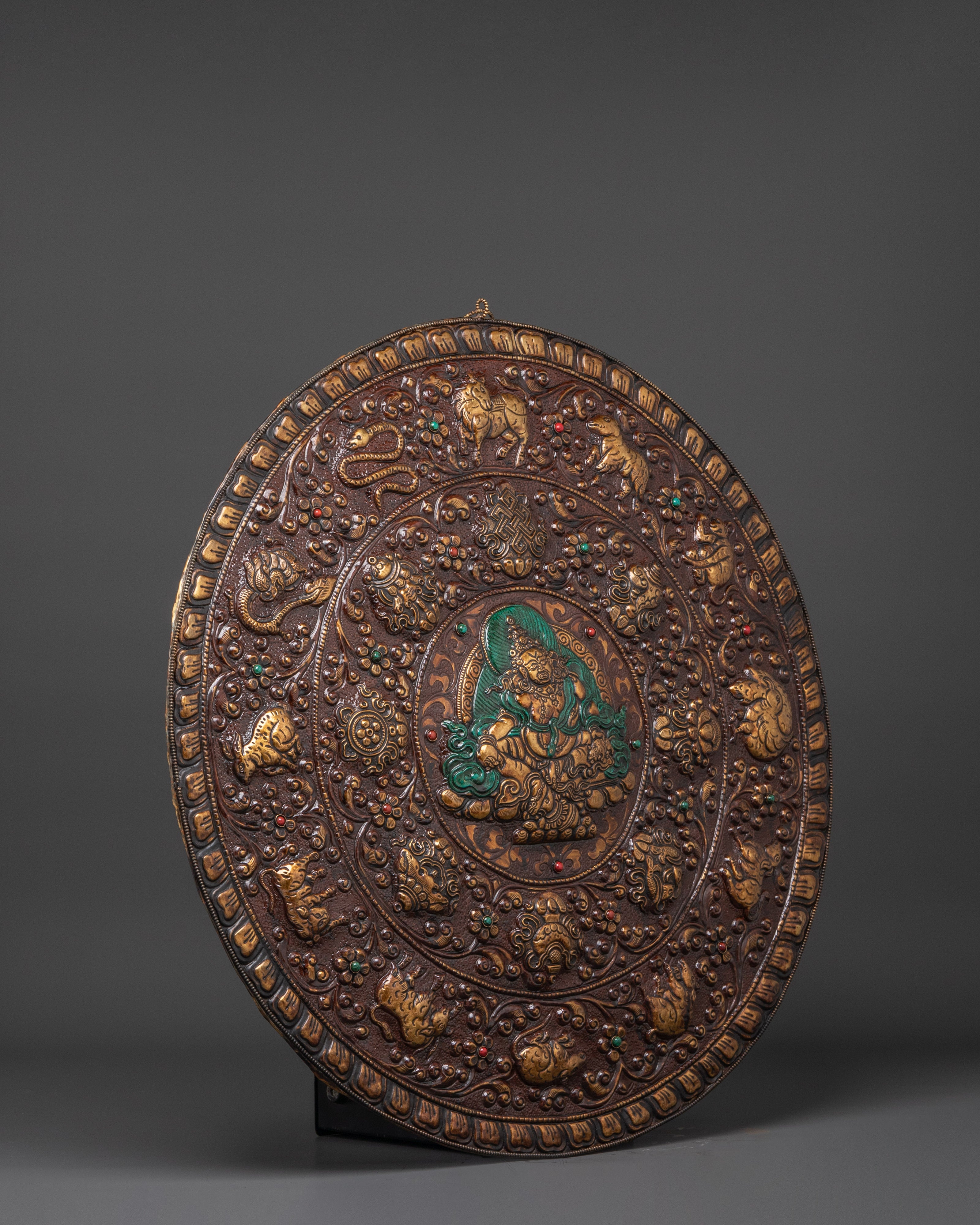 Handcrafted Brass Wall Hanging with Symbolic Designs