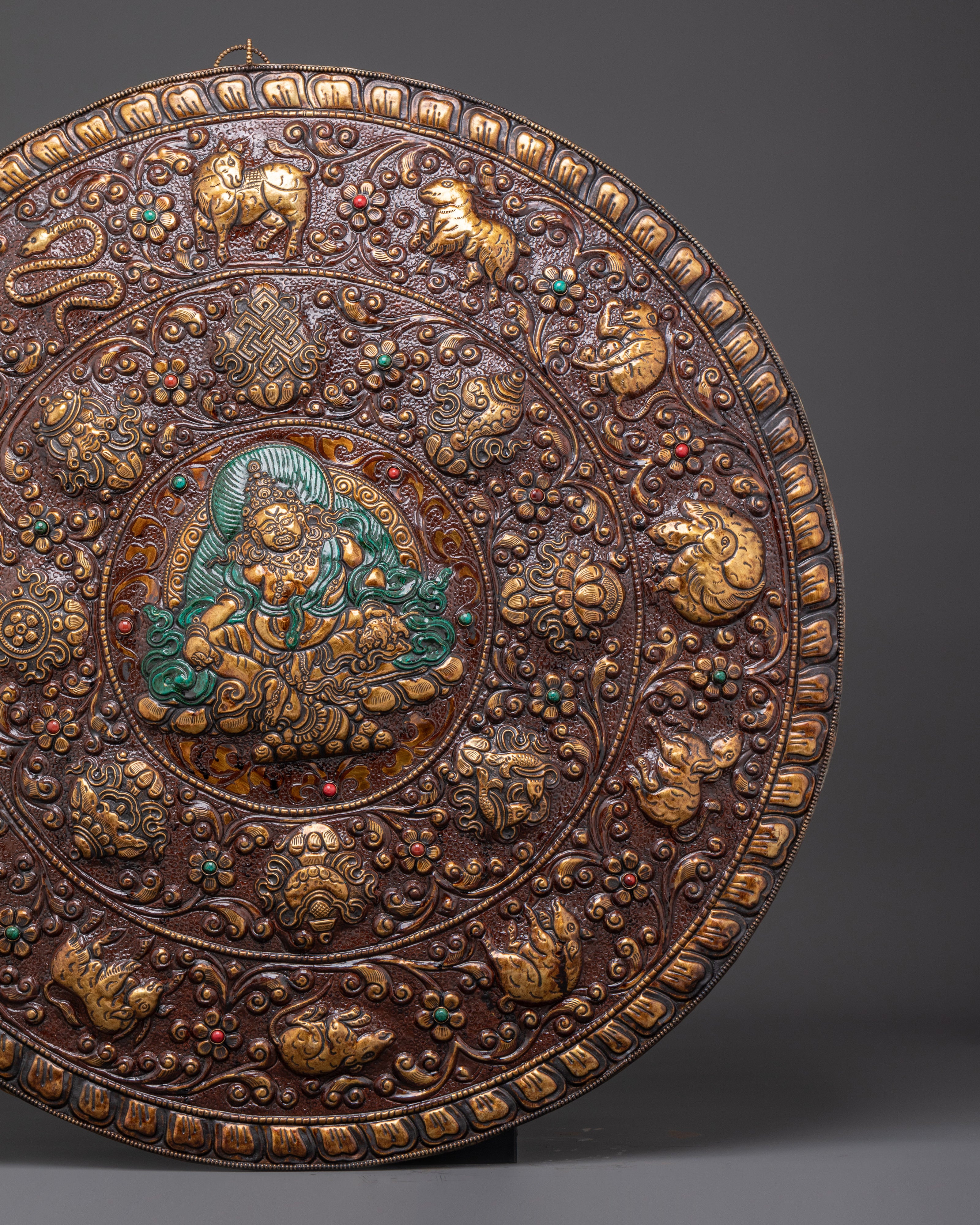 Handcrafted Brass Wall Hanging with Symbolic Designs