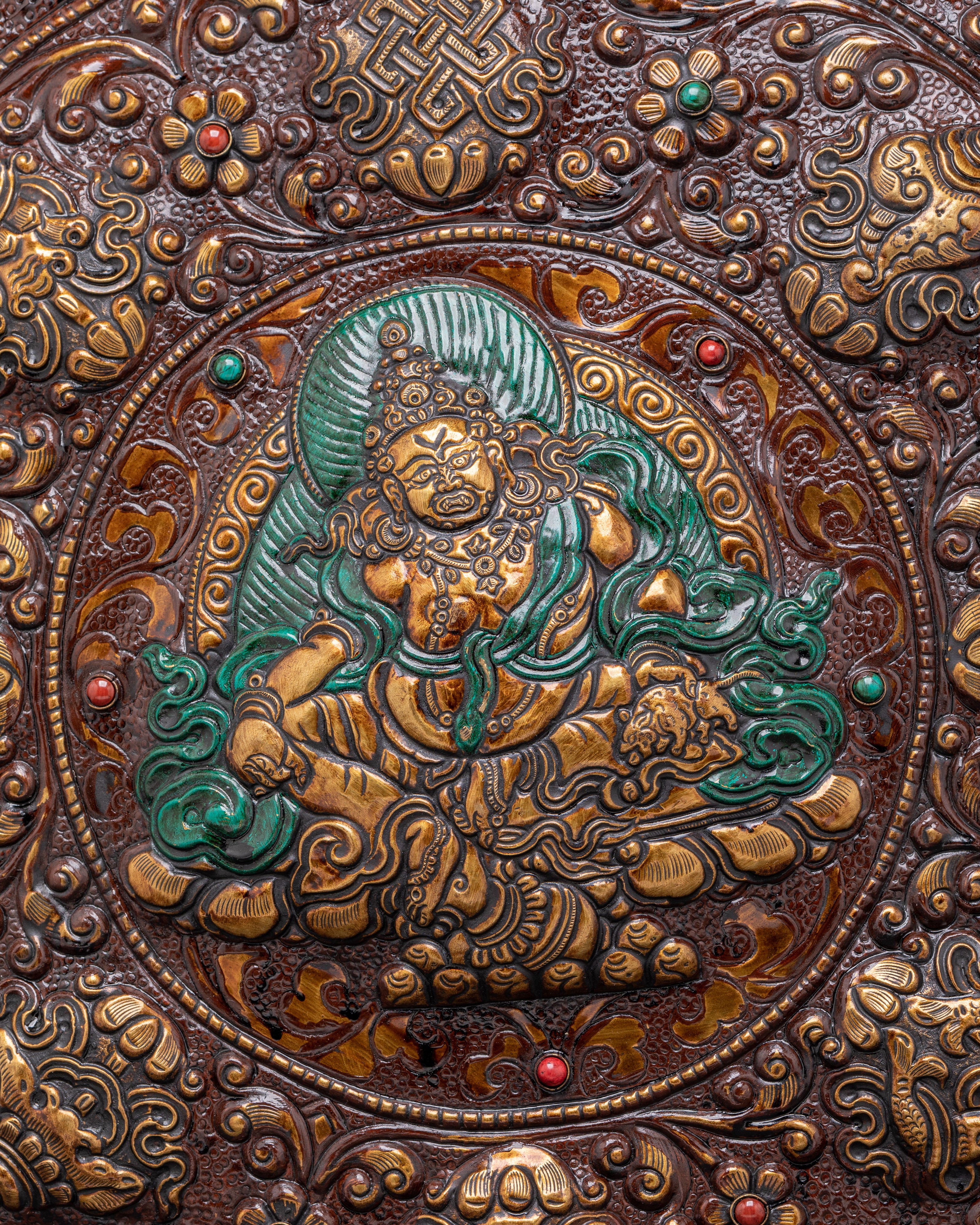 Handcrafted Brass Wall Hanging with Symbolic Designs