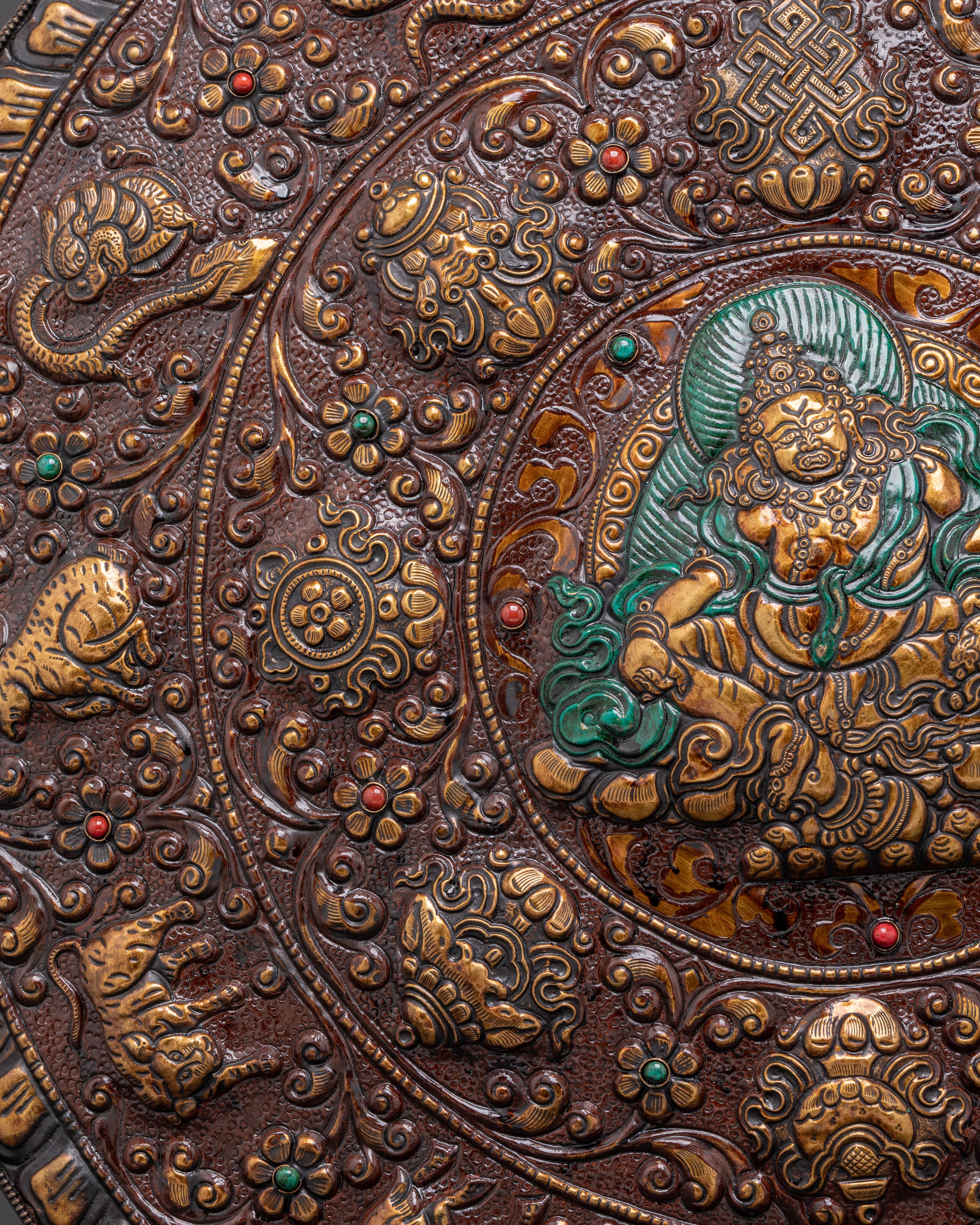 Handcrafted Brass Wall Hanging with Symbolic Designs