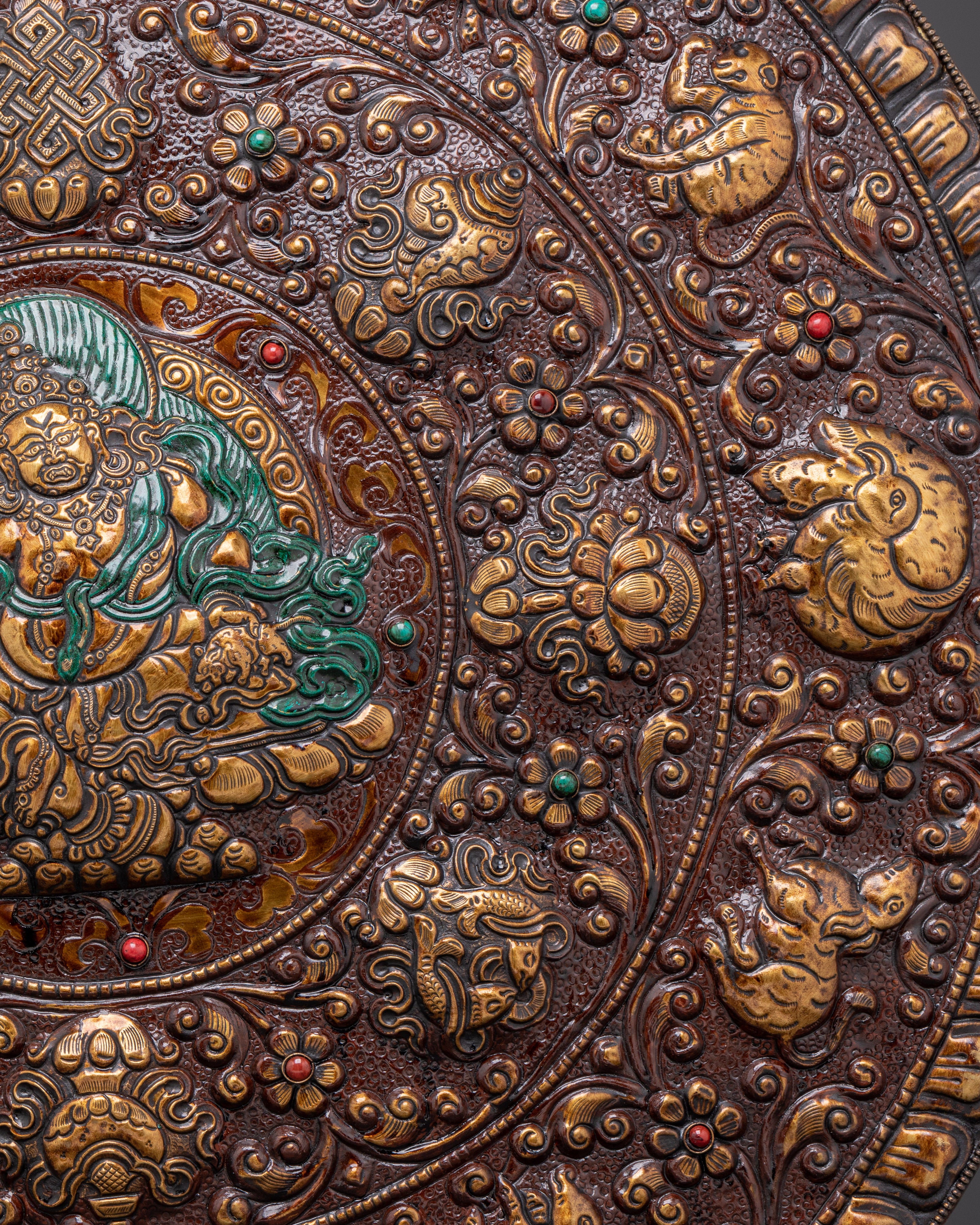 Handcrafted Brass Wall Hanging with Symbolic Designs