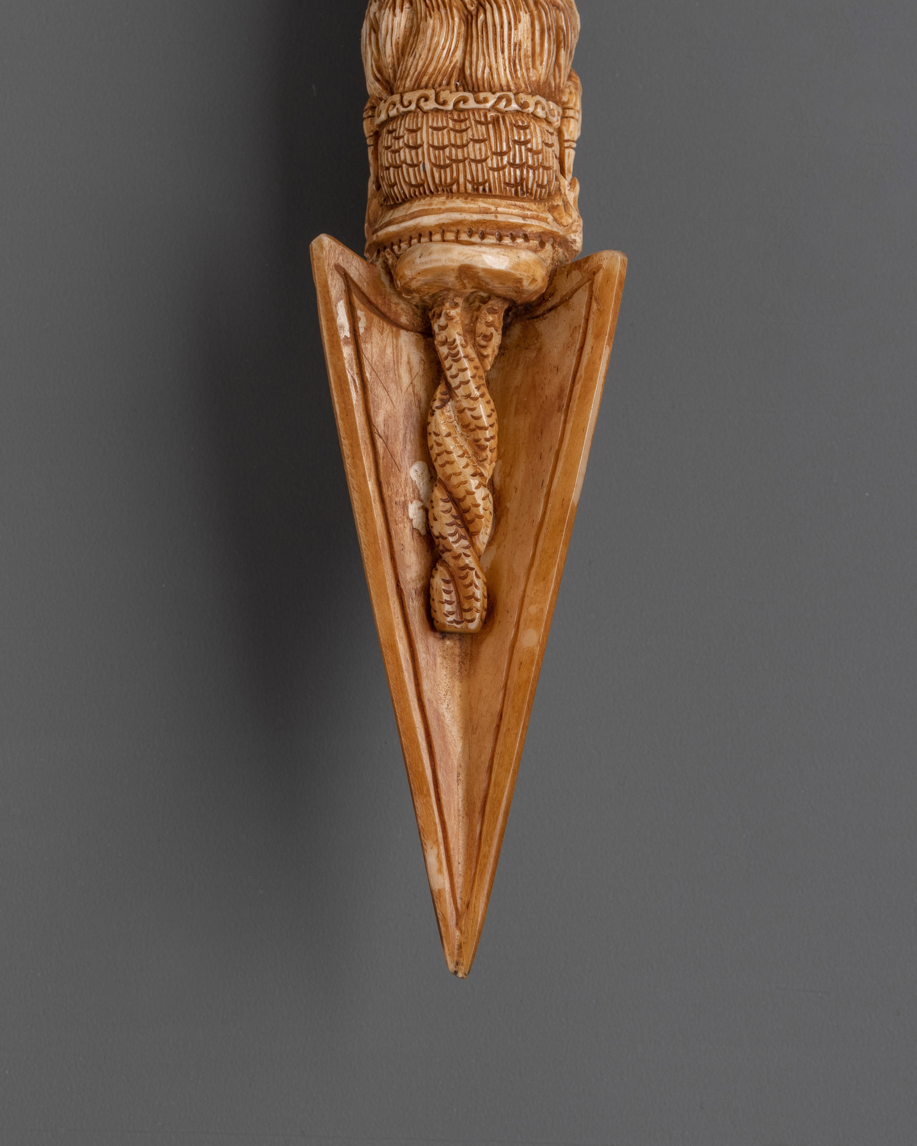 Handcarved Phurba Dagger | Buffalo Bone Ritual Tool for Spiritual Protection