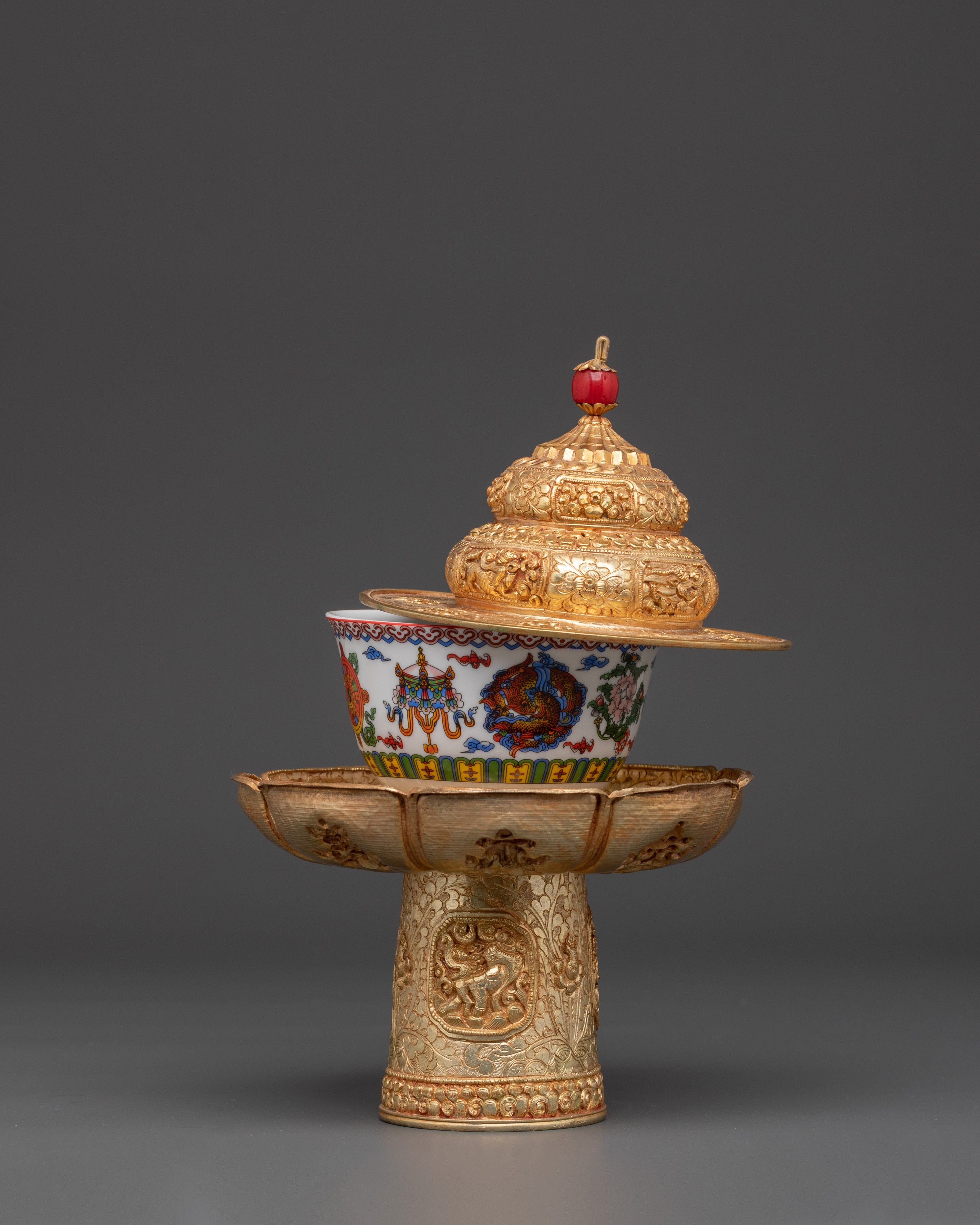Handcrafted Gold Plated Tea Cup | Buddhist Tea Cup