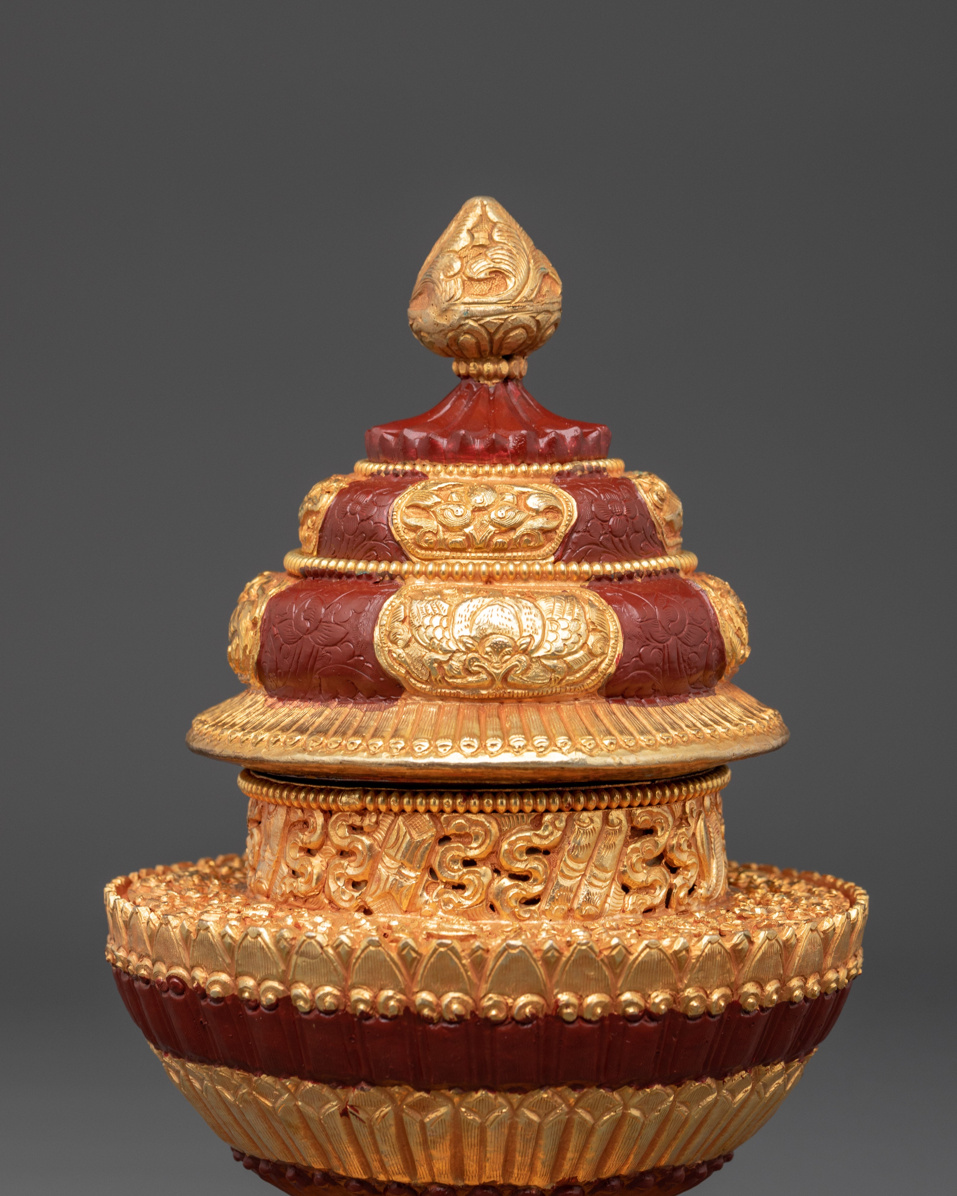 Handmade Tibetan Rice Offering Pot | Buddhist Ritual Vessel