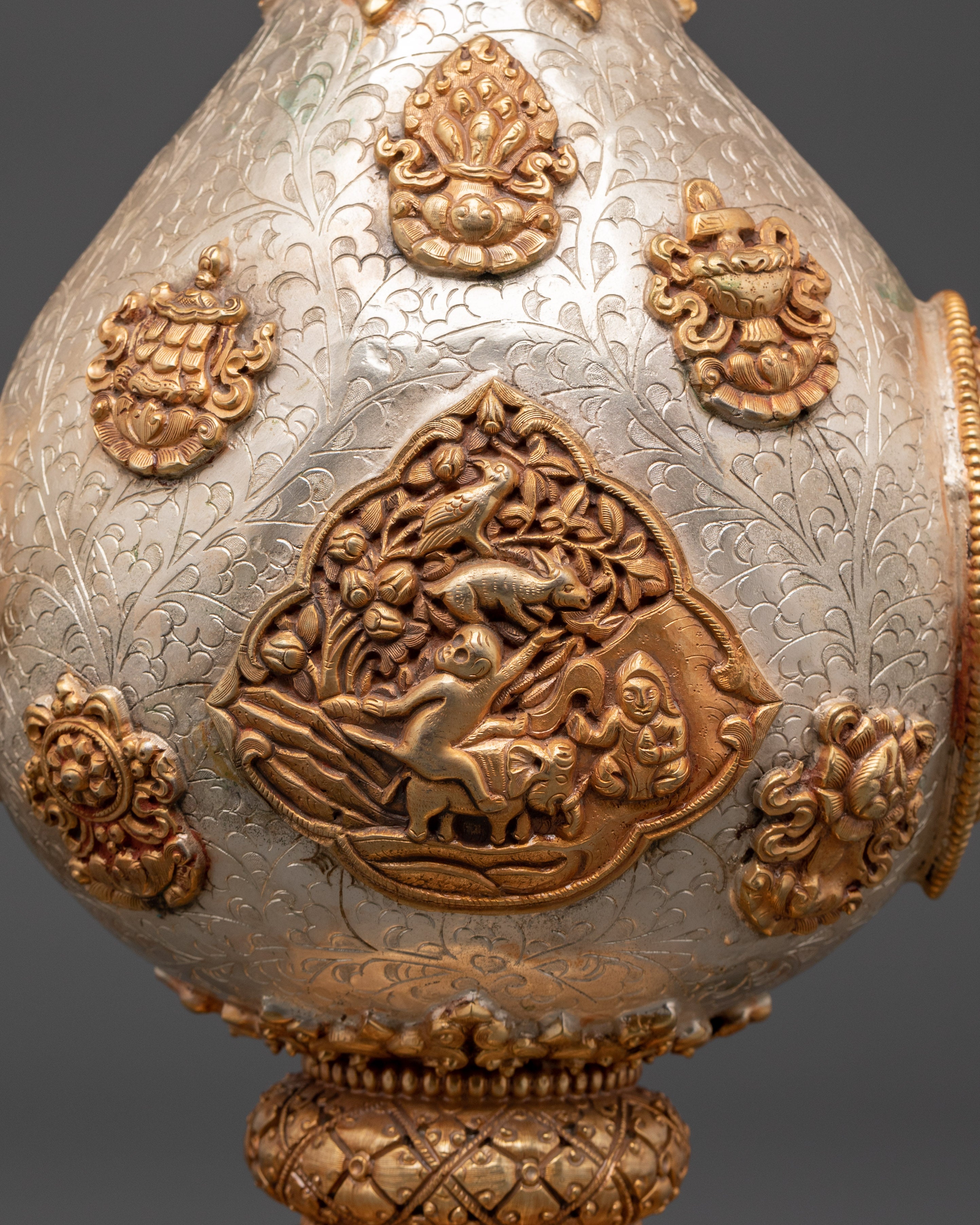 Handcrafted Tibetan Bhumba Vase | Buddhist Ritual Water Vessel