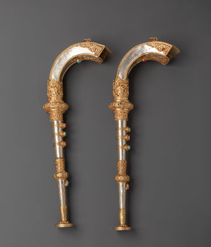 Handcrafted Gold-Plated Kangling | Tibetan Buddhist  Kangling