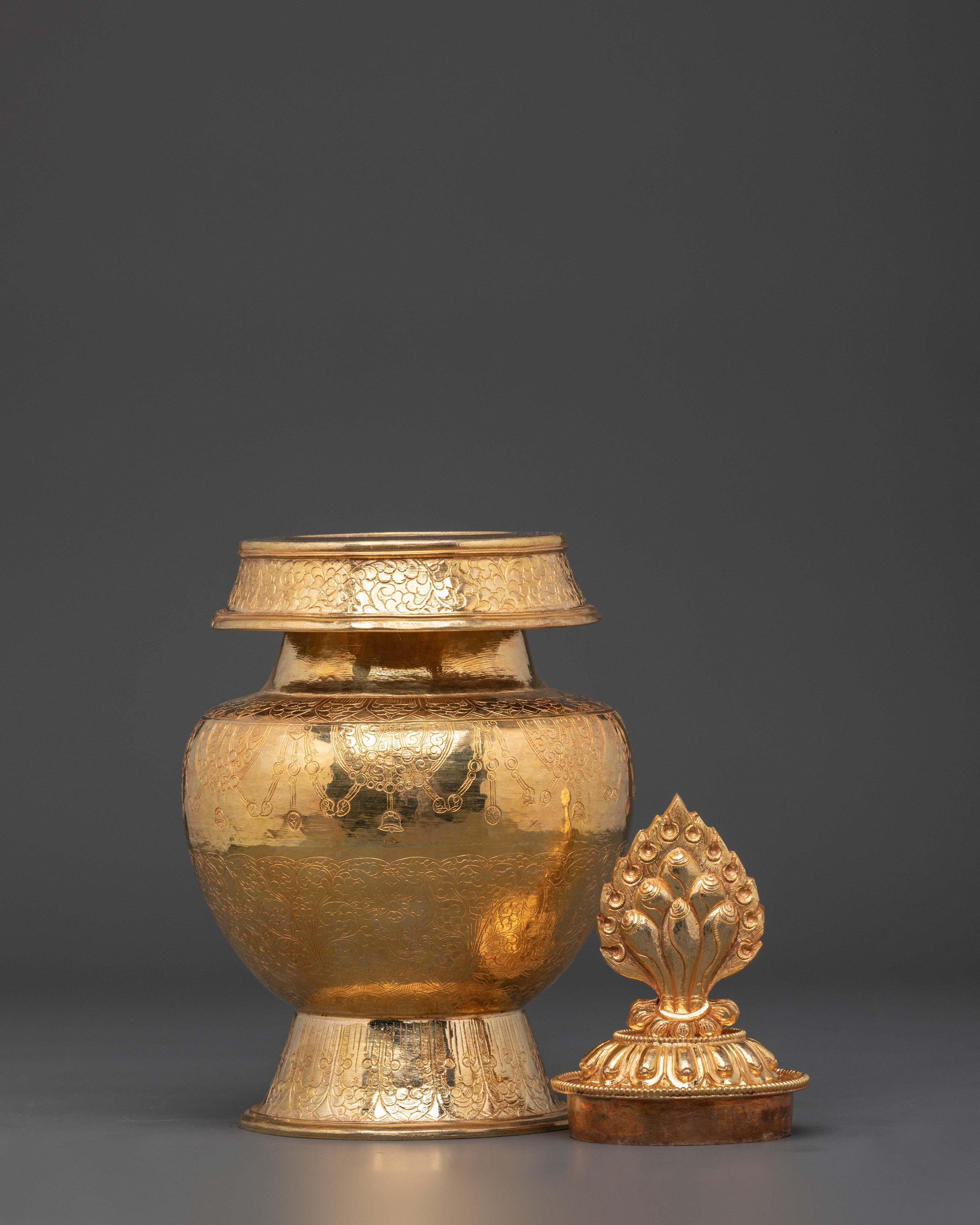 Handcrafted Copper Dhupur Rice Pot | Buddhist Ritual Pot