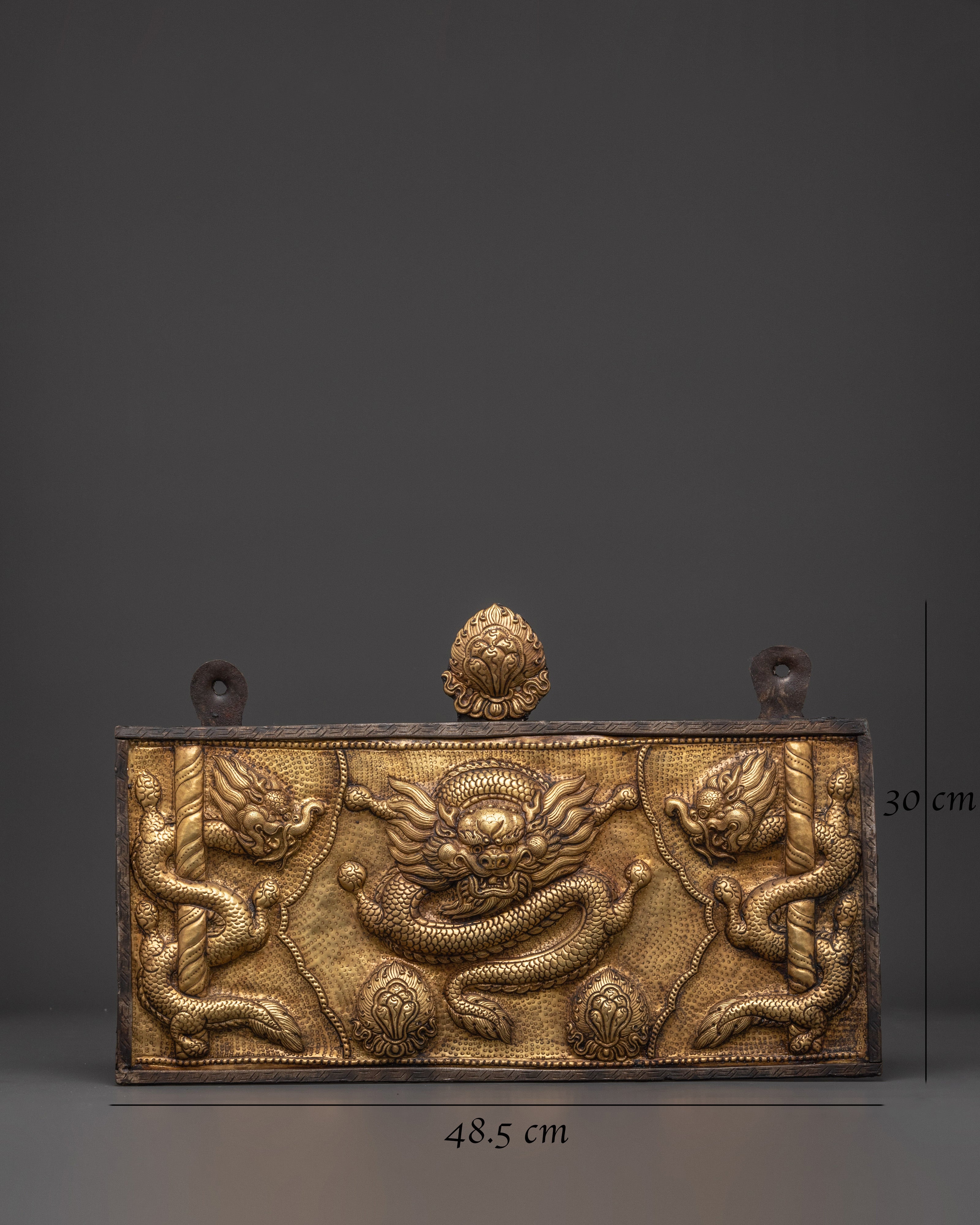 Buddhist Brass Wall Hanging | Spiritual Ritual Shrine Decor