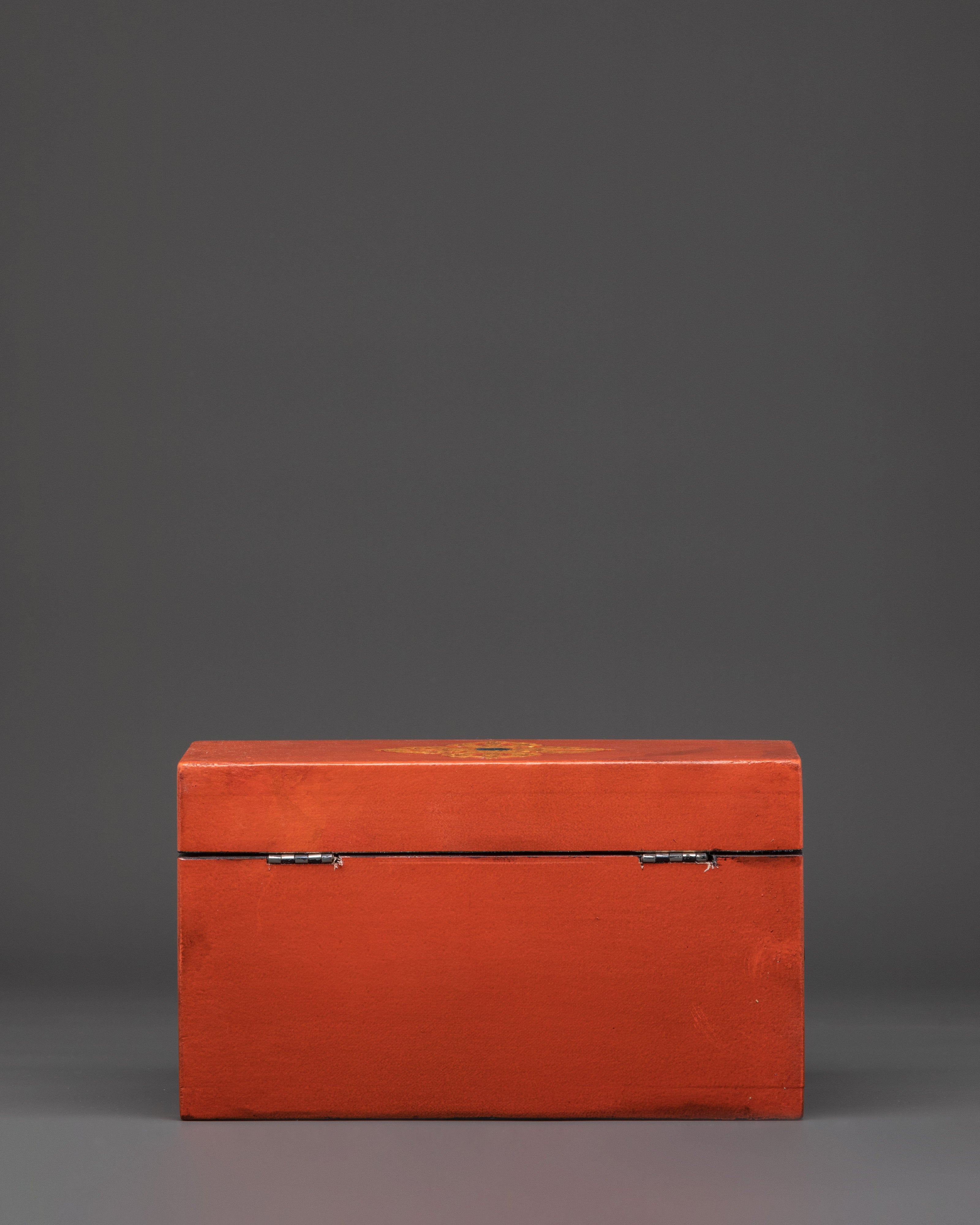 Tibetan Decorative Storage Box | Featuring Bisho Vajra, Lotus, Conch