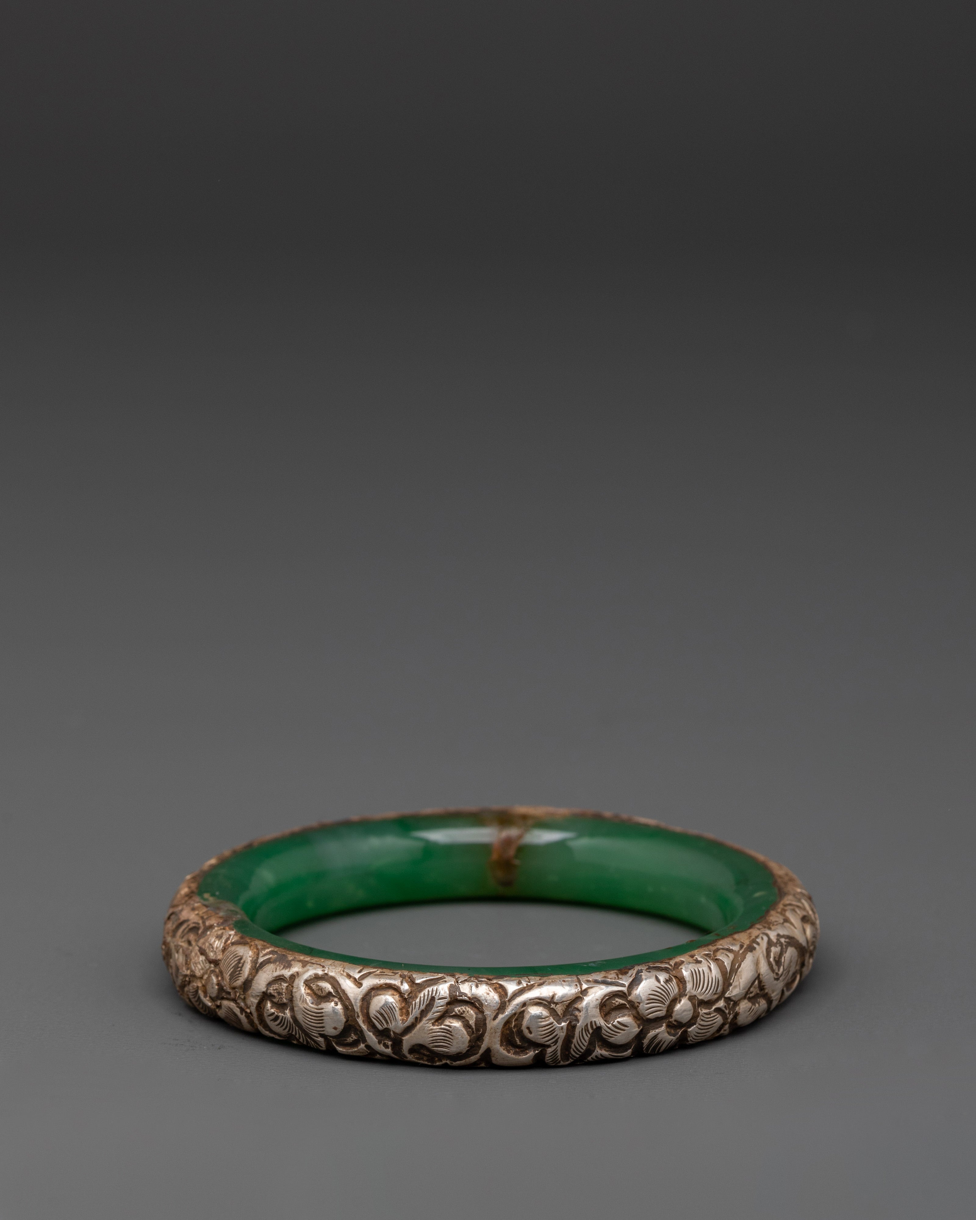 Silver-Plated Bangle | Buddhist Hand Jewelry