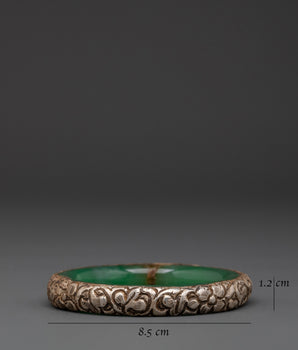 Silver-Plated Bangle | Buddhist Hand Jewelry