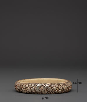 Silver and Resin Bracelet | Silver-Plated Bangle for Everyday Wear