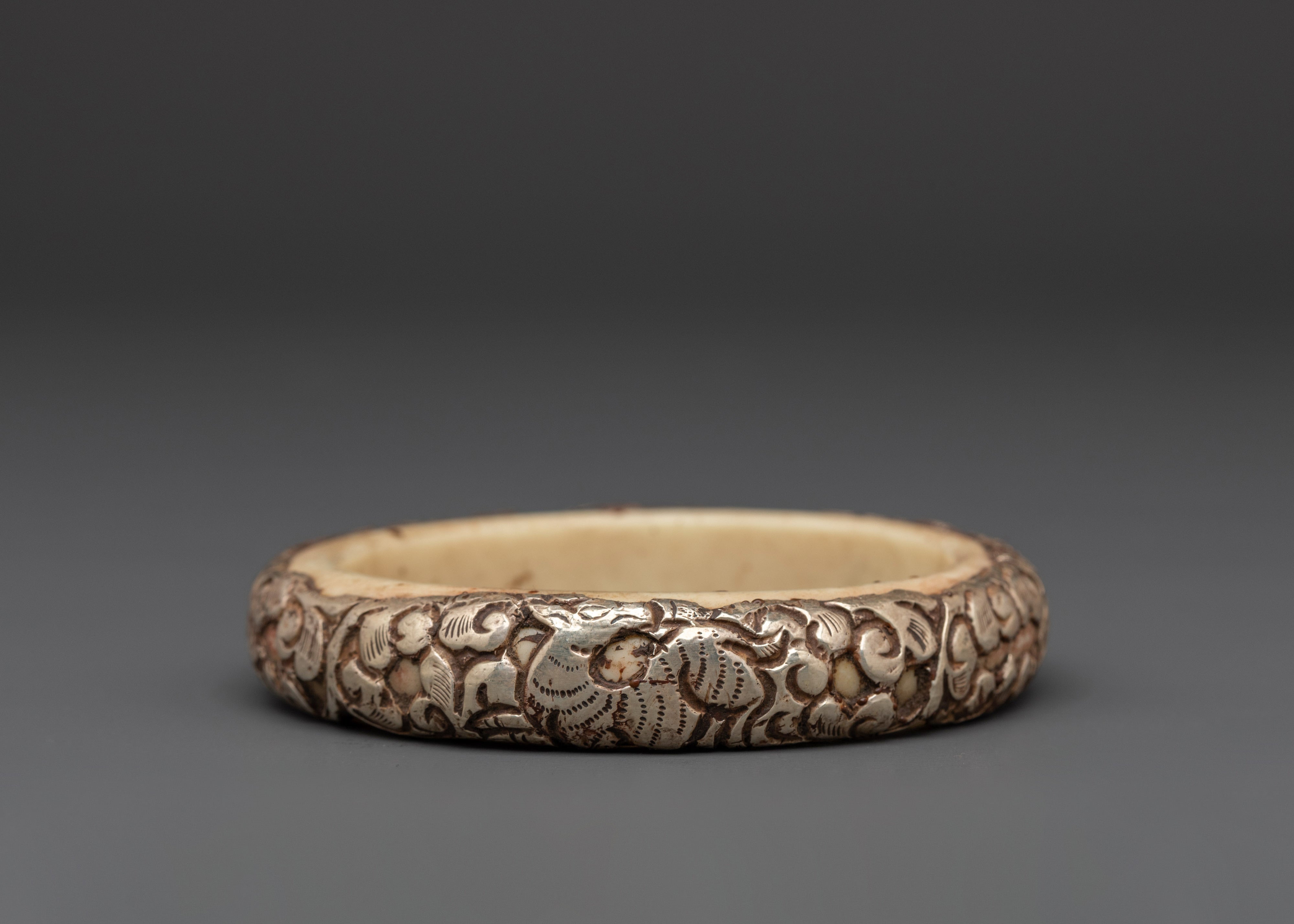 Silver and Resin Bracelet | Silver-Plated Bangle for Everyday Wear