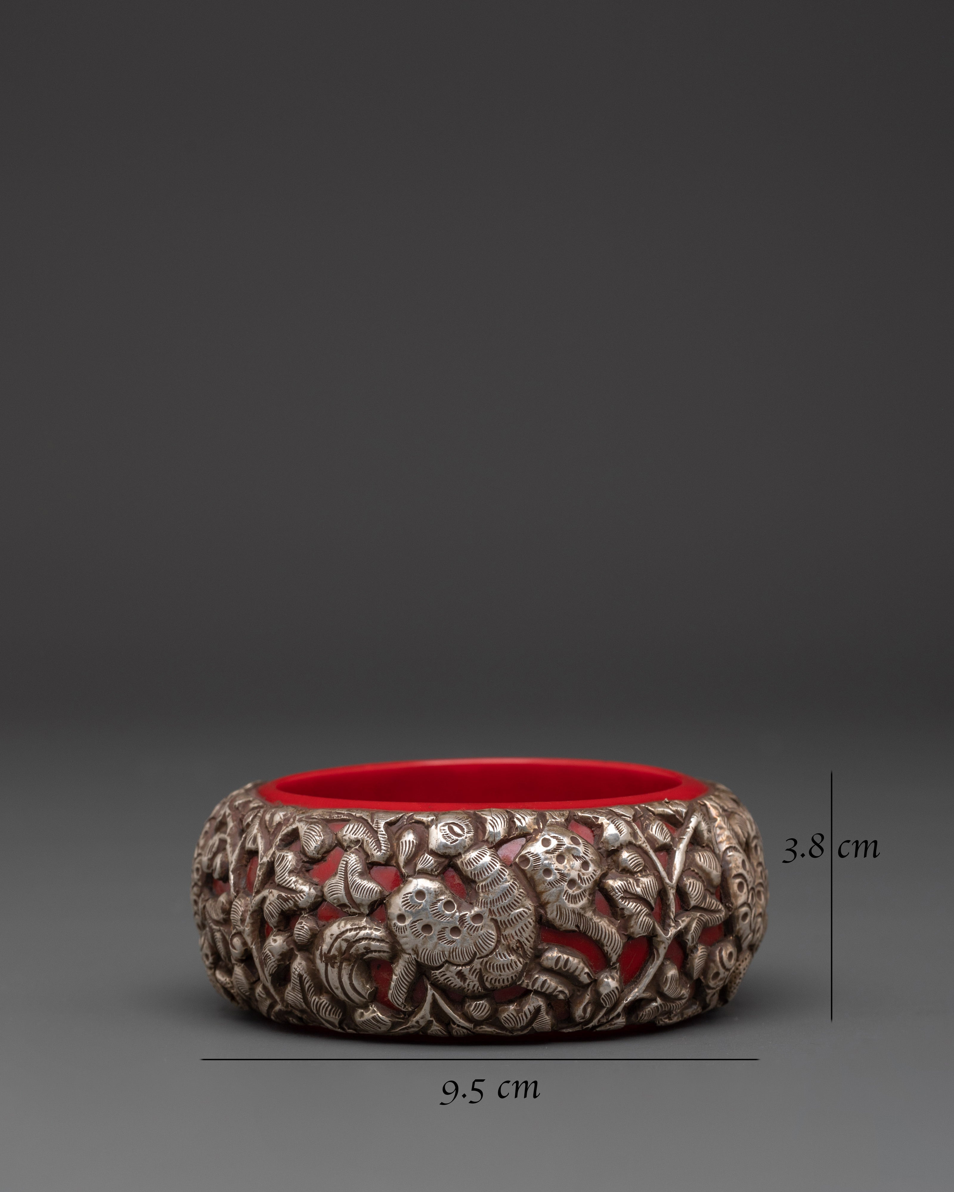 Silver Plated Bracelet With Carving | Hand Jewelry
