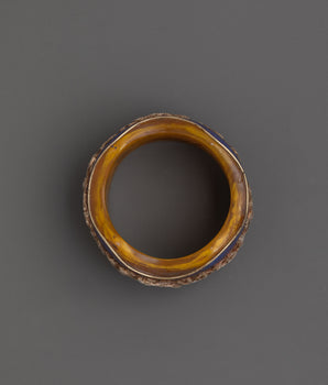 Snake Carved Bangle | Silver Plated Resin Bracelet