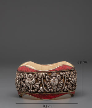 Eight Auspicious Symbol Carved Bangle | Buddhist Hand Jewelry