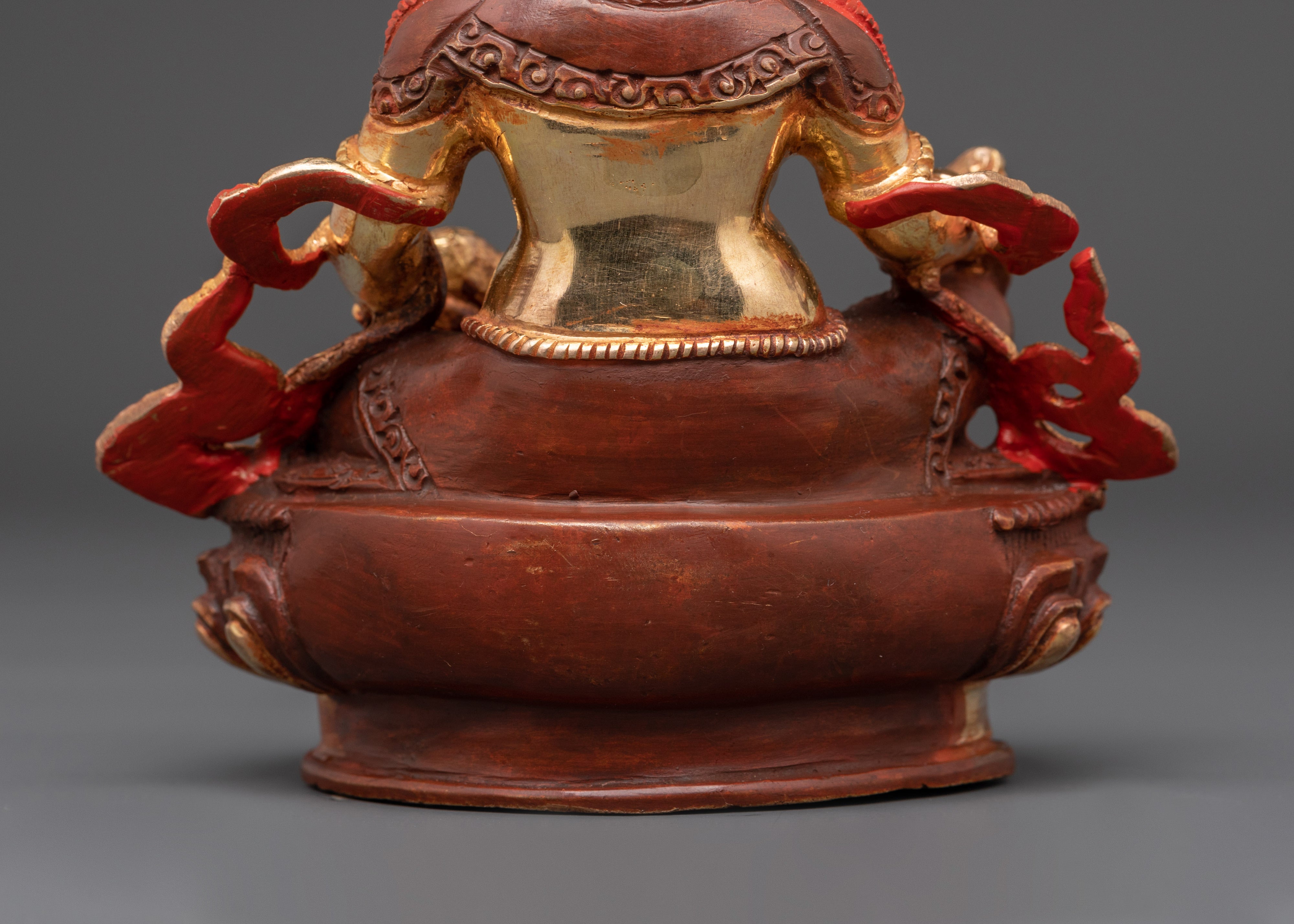 Handcrafted Dzambhala Wealth Deity Statue | Tibetan Gold Plated Copper Figurine