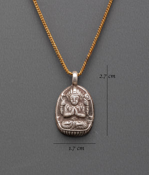 Handmade Chenrezig Engraved Locket | Sterling Silver Spiritual Jewelry
