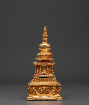 Copper Stupa with Gold Plating | Spiritual Decor