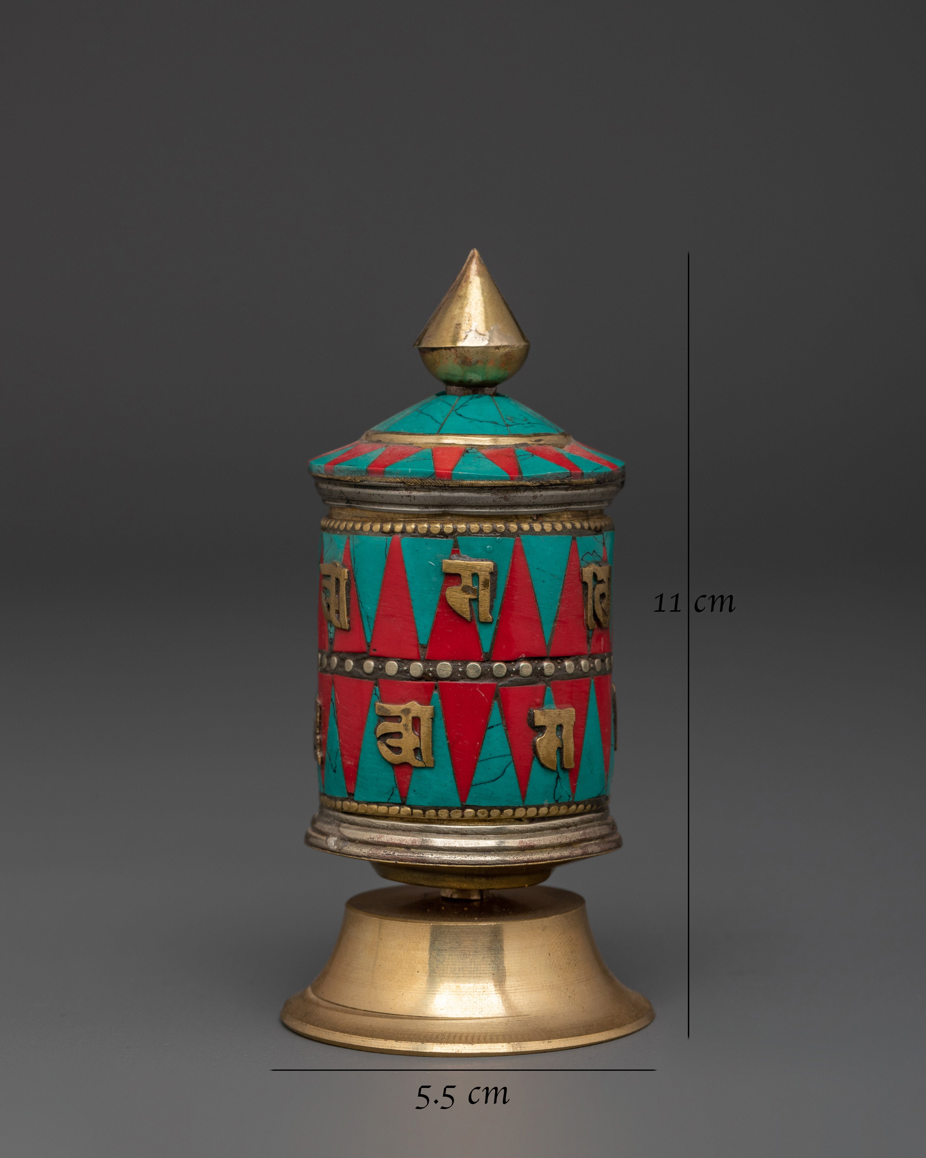 Spiritual Tibetan Decor Prayer Wheel | Sacred Meditation & Home Altar Decor