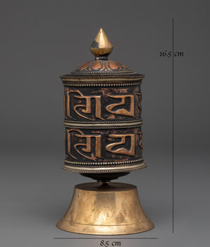 Brass & Copper Prayer Wheel | Symbol of Compassion