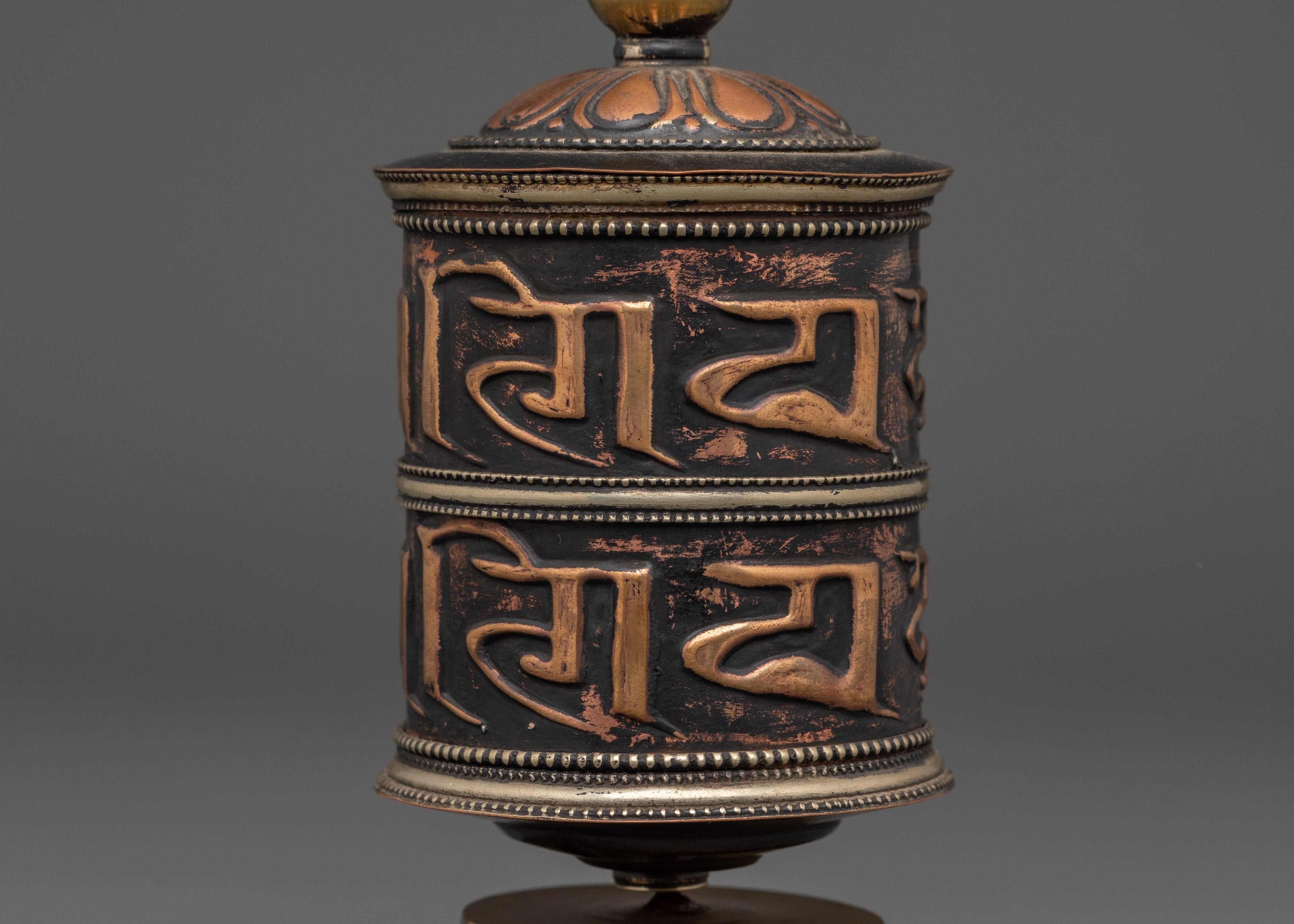 Brass & Copper Prayer Wheel | Symbol of Compassion