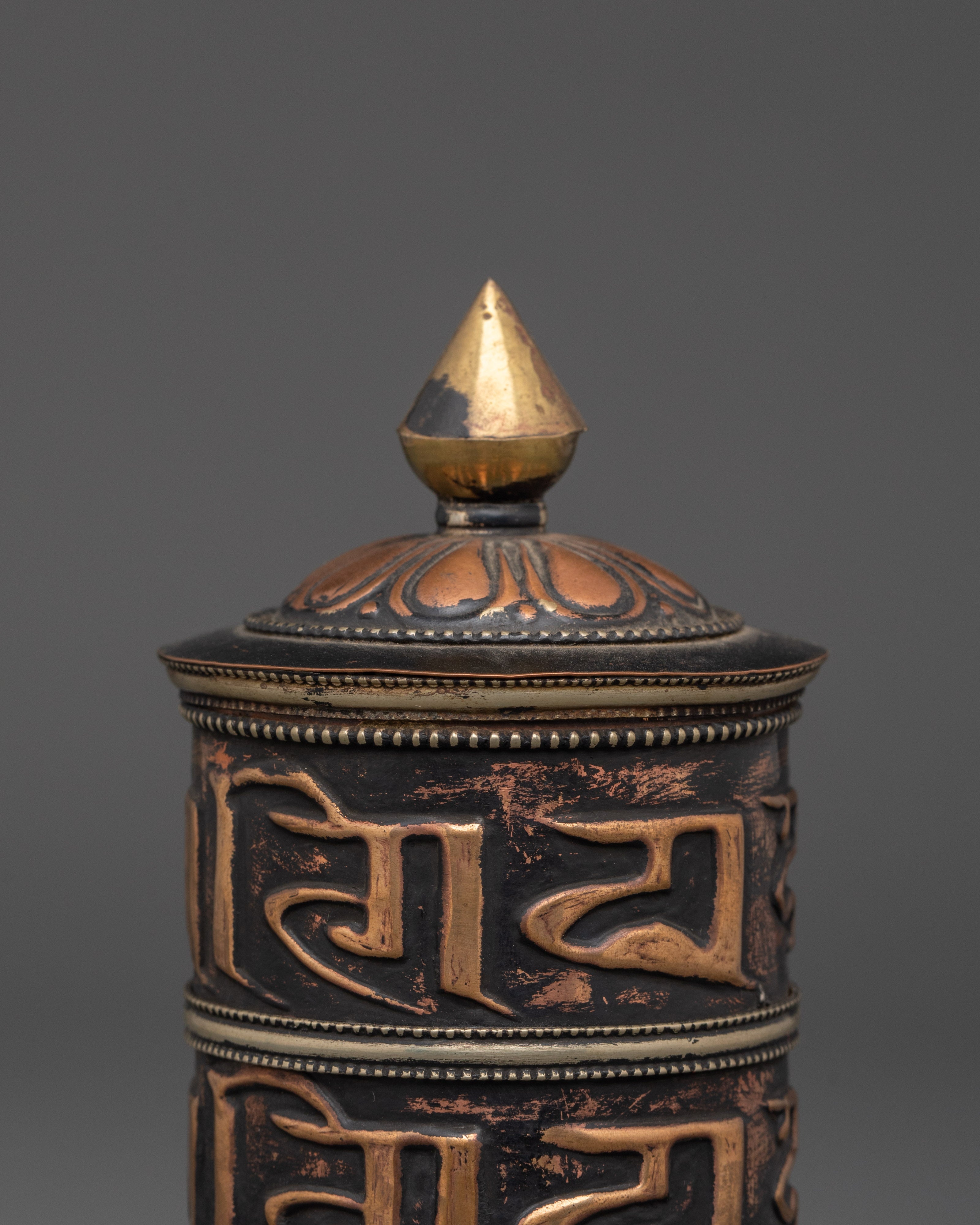 Brass & Copper Prayer Wheel | Symbol of Compassion