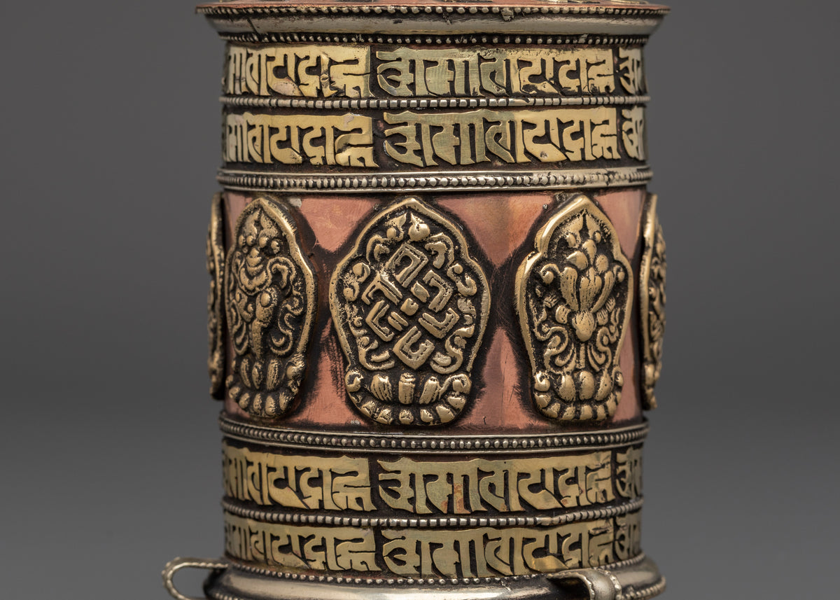 Handmade Spiritual Tibetan Prayer Wheel | Buddhist Meditation Tool for Peace
