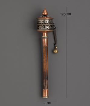 Mantra Spinning Prayer Wheel | Sacred Buddhist Ritual Tool for Inner Calm