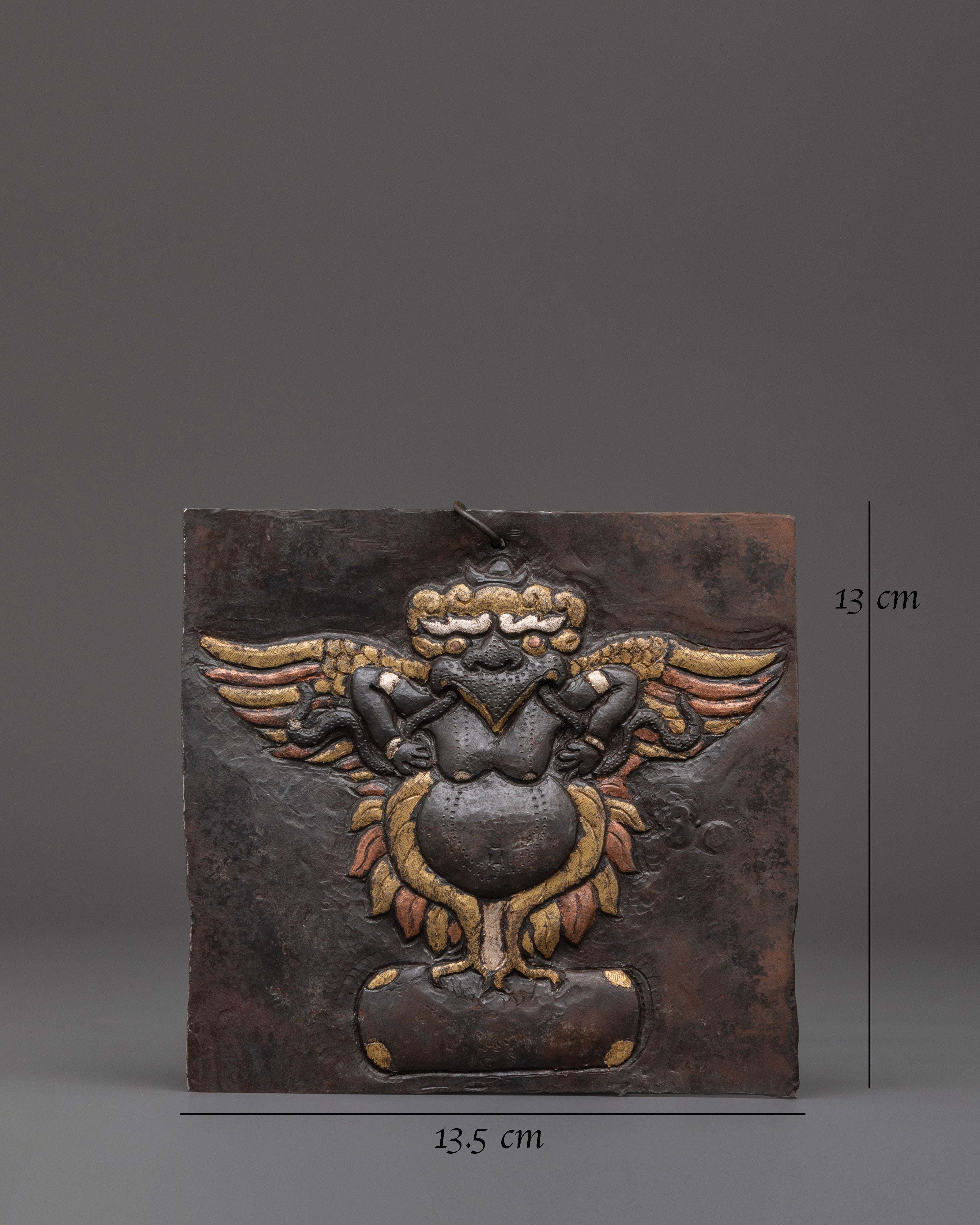 Handcrafted Iron Wall Hanging | Featuring Mythical Winged Guardian