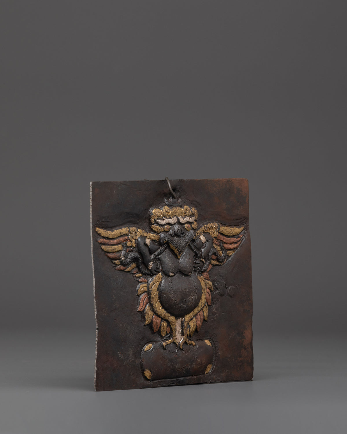 Handcrafted Iron Wall Hanging | Featuring Mythical Winged Guardian