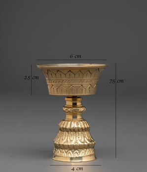 Handcrafted Traditional Tibetan Butter Lamp | Spiritual Offering Bowl