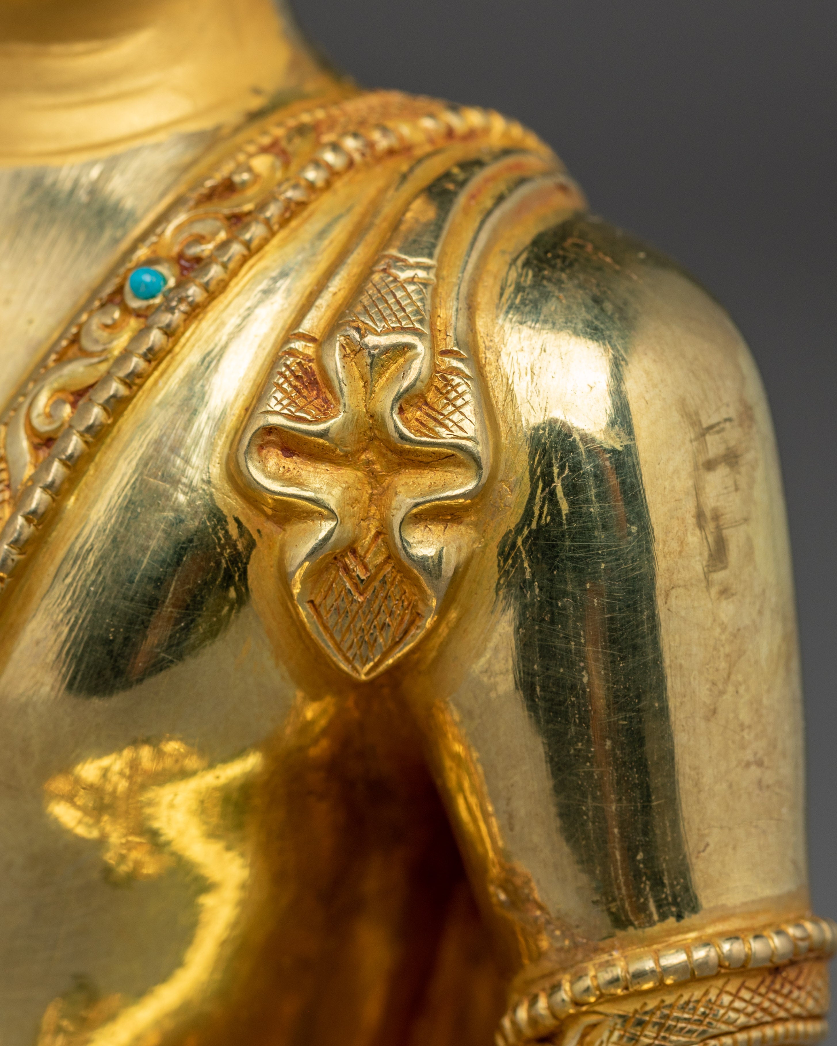 Tathagata Shakyamuni Buddha Sculpture | Gold-Plated Copper Buddha Statue