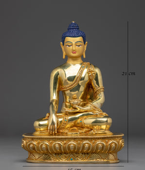 Tathagata Shakyamuni Buddha Sculpture | Gold-Plated Copper Buddha Statue