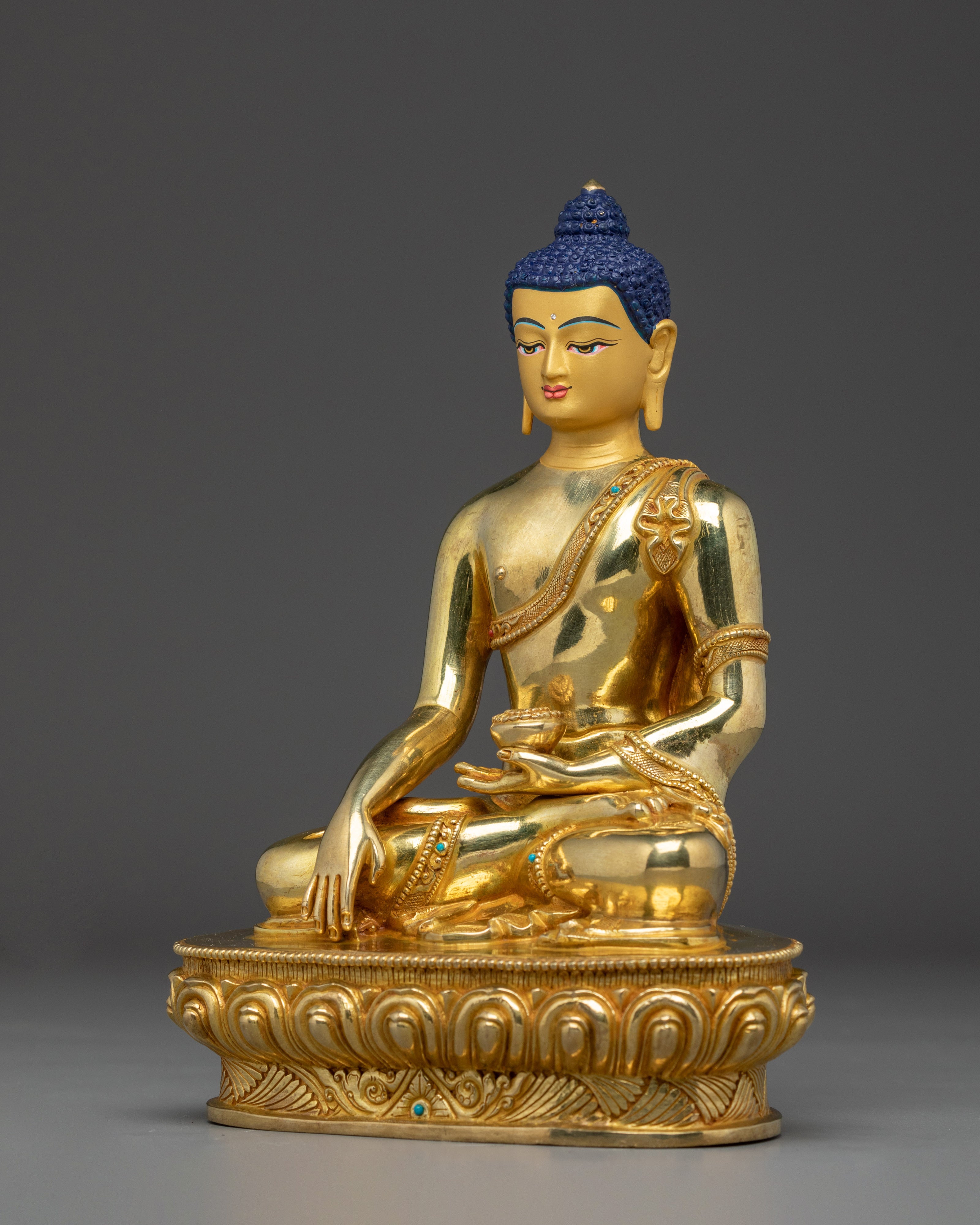 Tathagata Shakyamuni Buddha Sculpture | Gold-Plated Copper Buddha Statue
