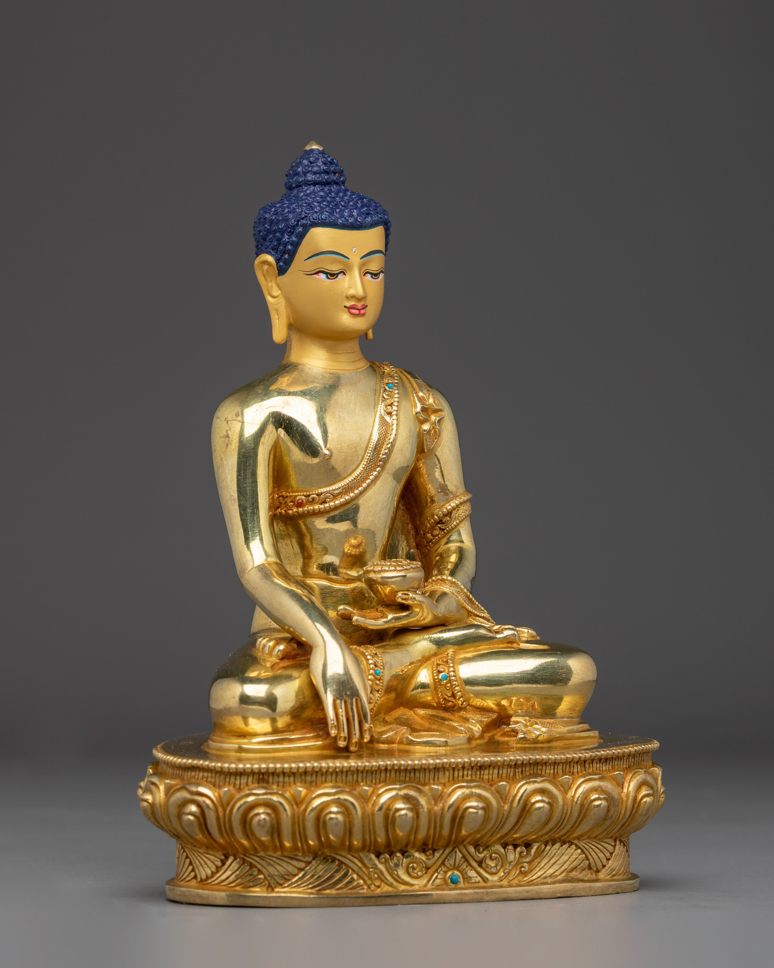 Tathagata Shakyamuni Buddha Sculpture | Gold-Plated Copper Buddha Statue