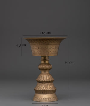 Spiritual Brass Butter Lamp | Tibetan Ritual Light Offering