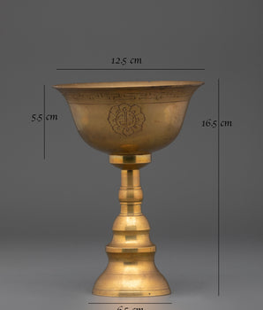 Brass Ghee Lamp | Sacred Offering Lamp for Altar