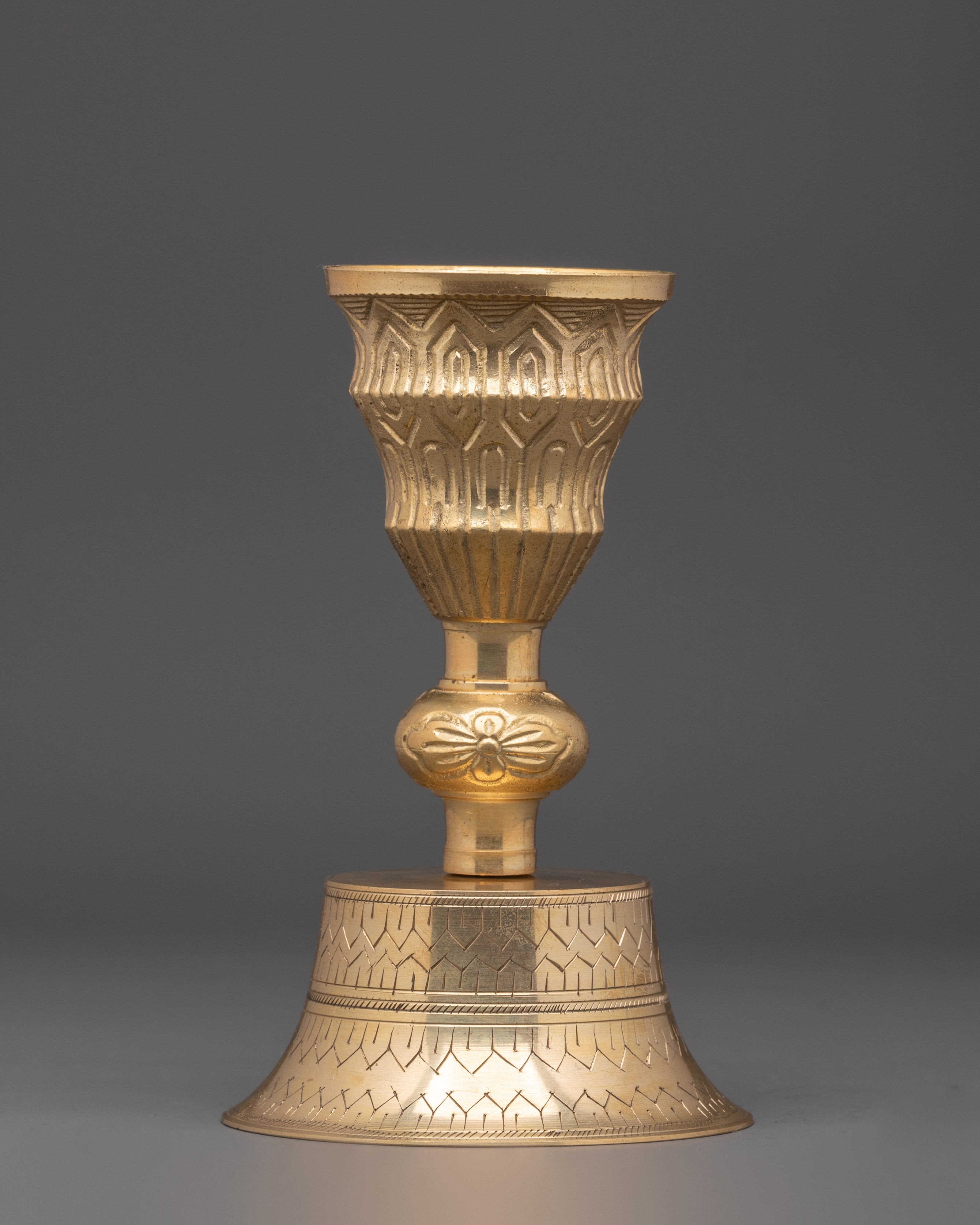 Spiritual Offering Butter Lamp | Brass Tibetan Ritual Lamp for Altar