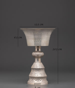 Tibetan Meditation Butter Lamp | Handcrafted Brass Ritual Offering Lamp