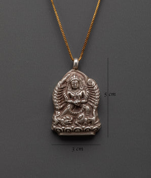 Locket with Tibetan Buddhist Deity | Pure Silver Pendant